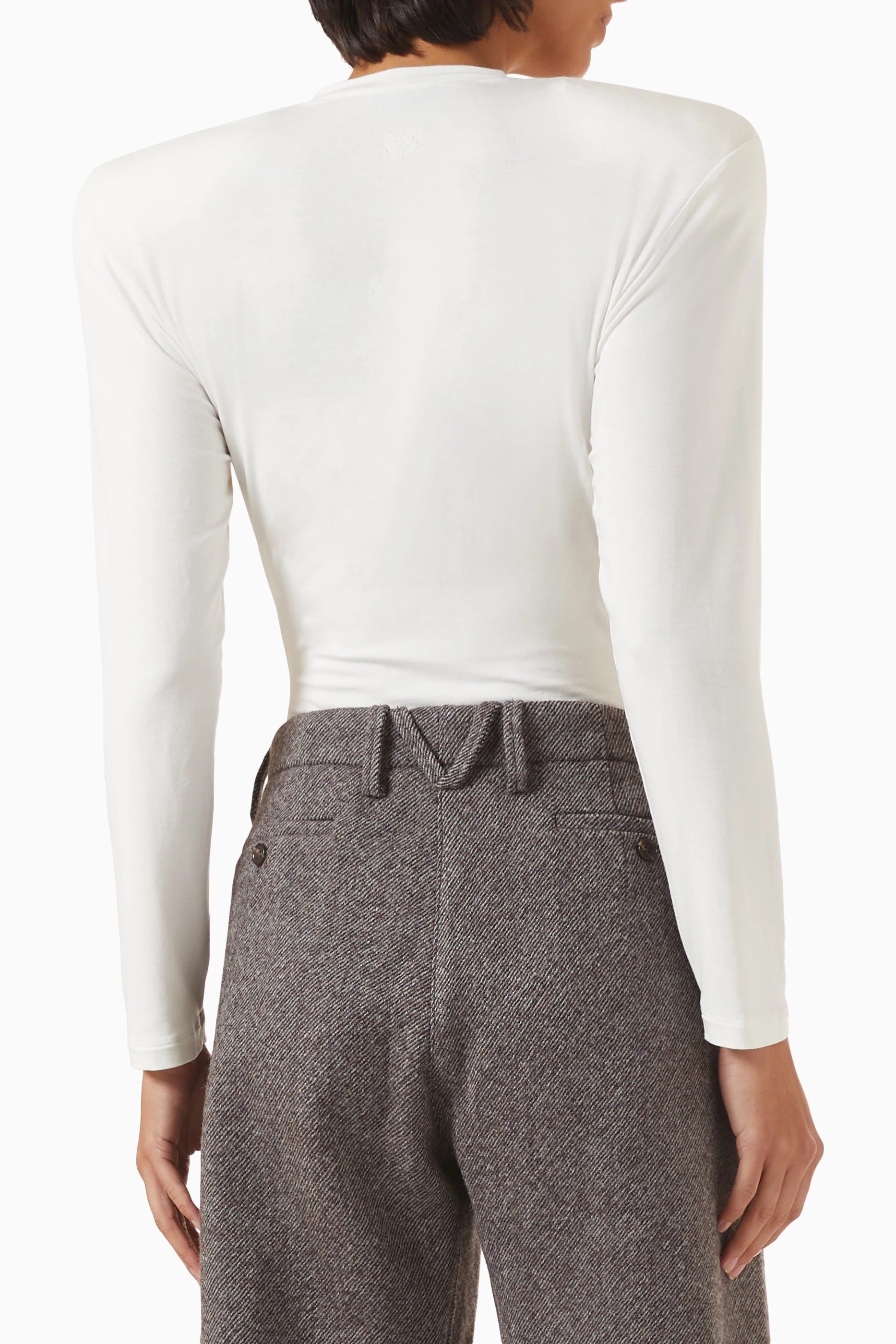 ❤️圆领垫肩刺绣连体衣！两色 SML