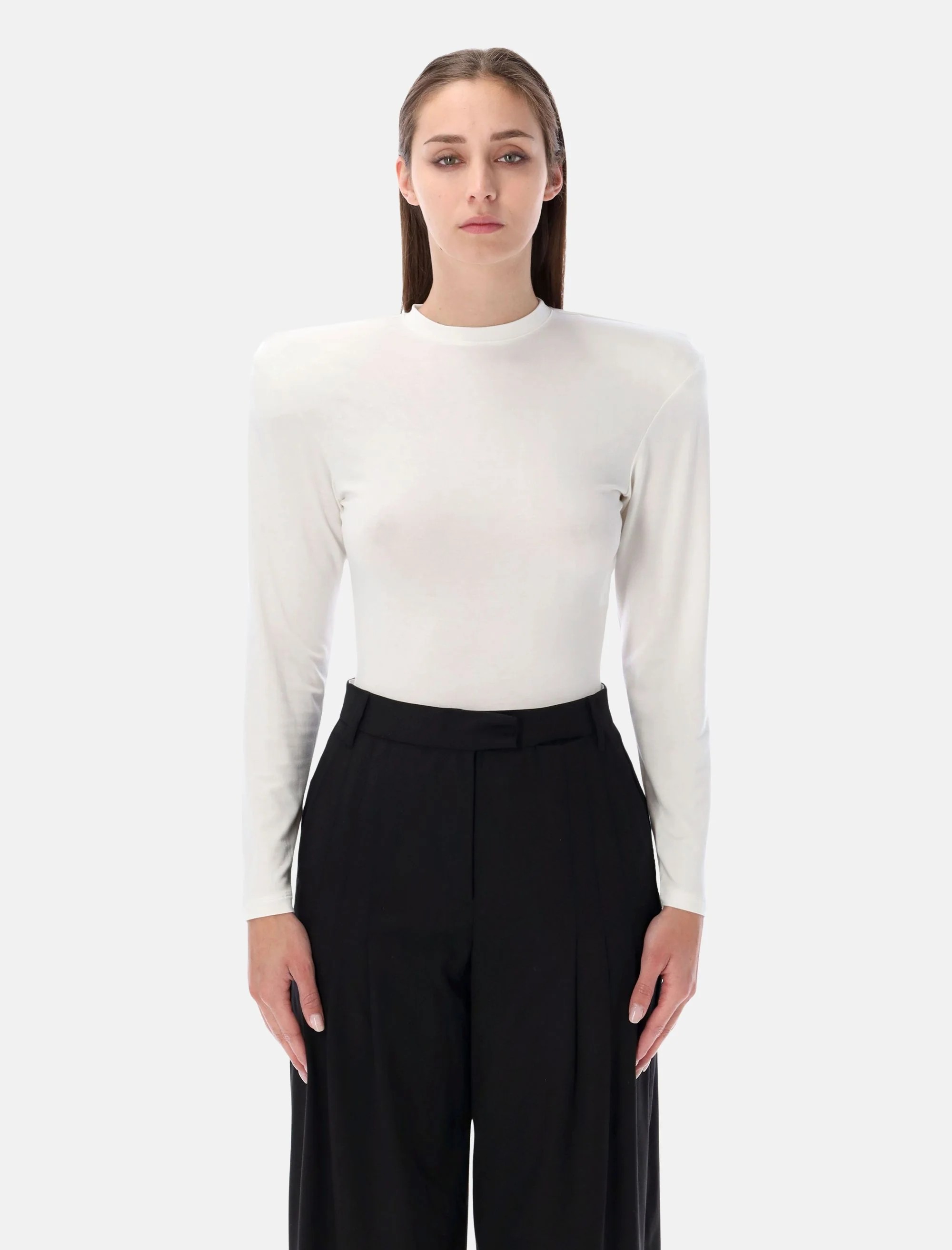 ❤️圆领垫肩刺绣连体衣！两色 SML