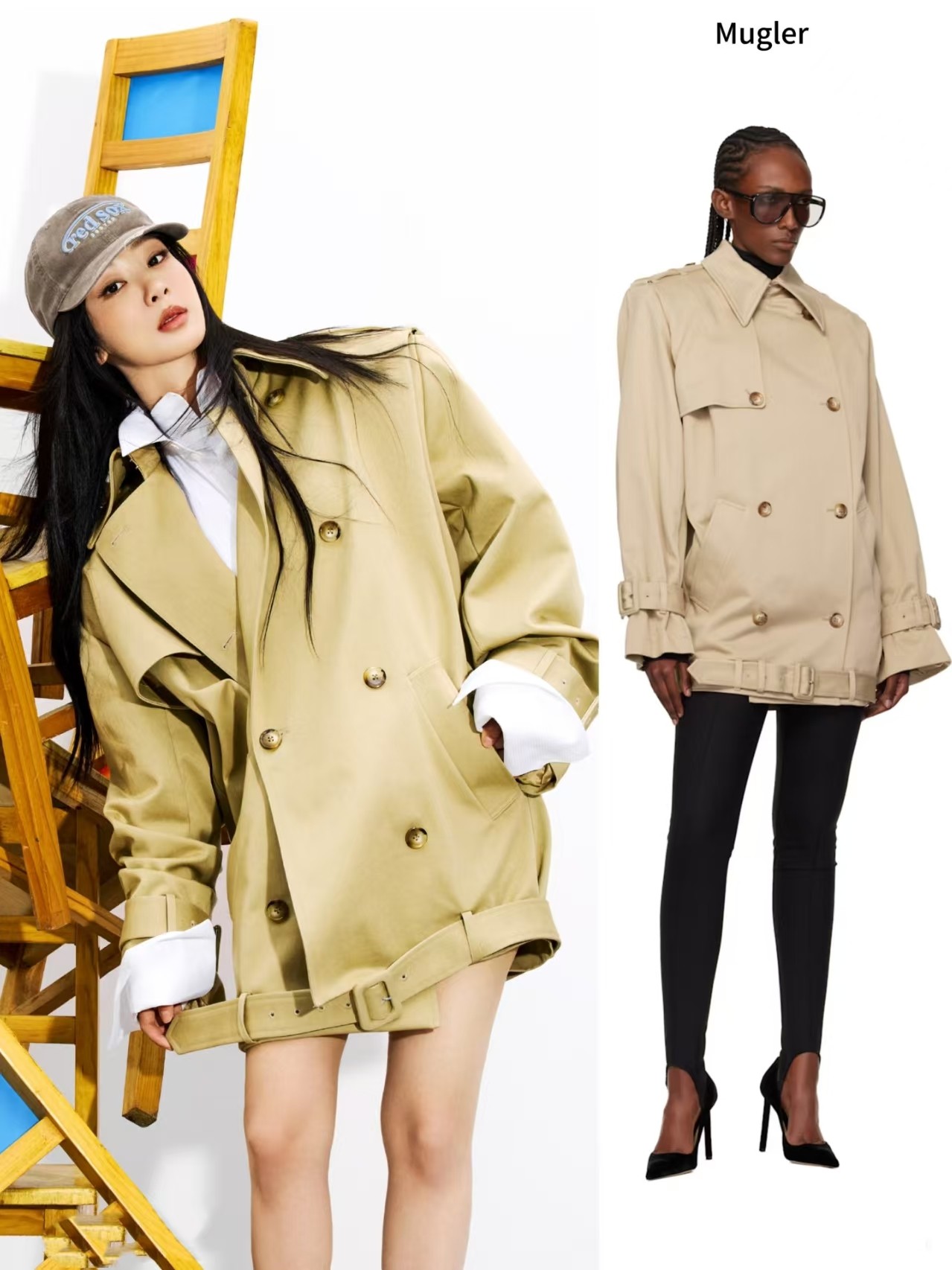 ❤️宽肩风衣！棉 SML