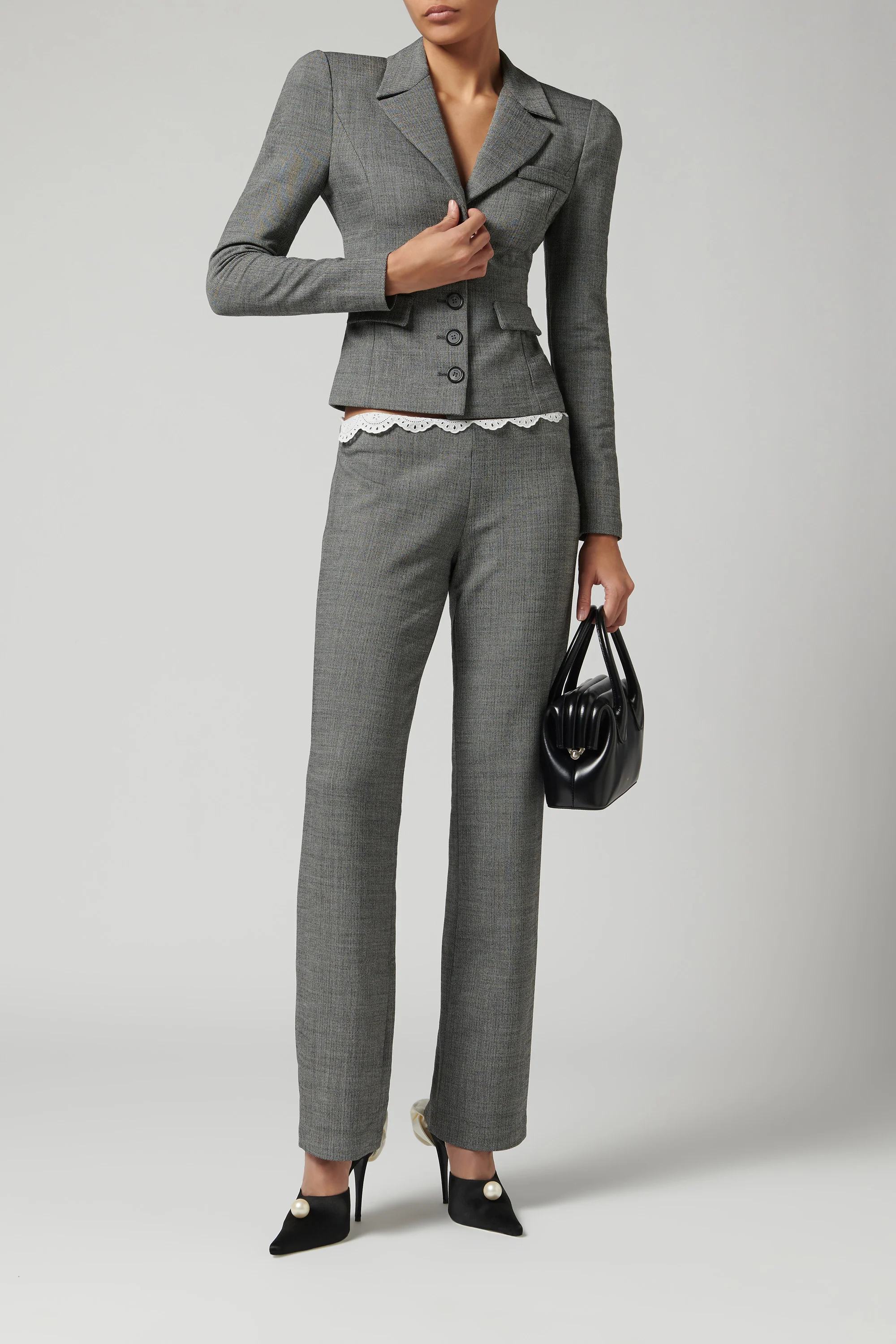 ❤️腰部花边长裤！羊毛 SML