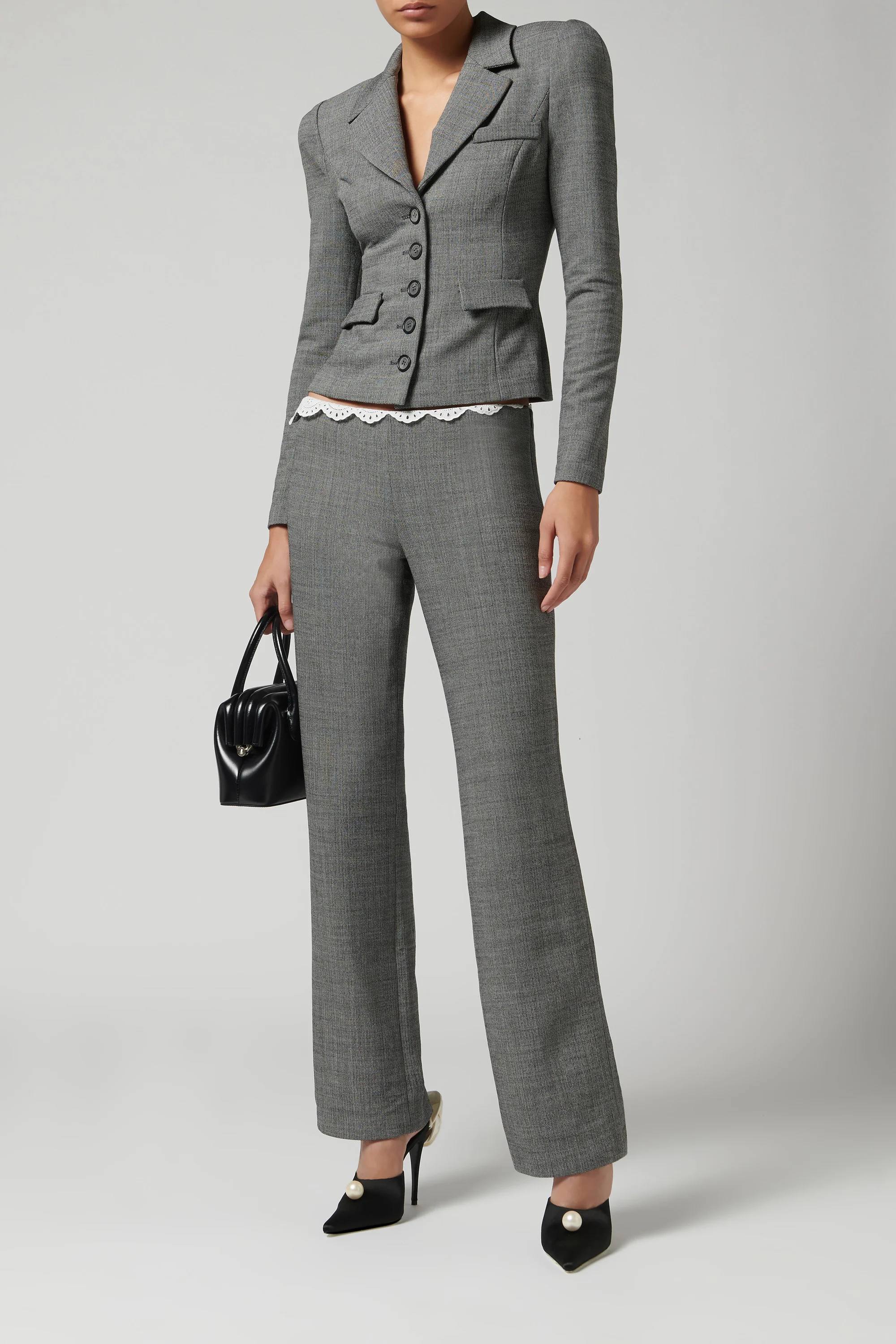 ❤️腰部花边长裤！羊毛 SML