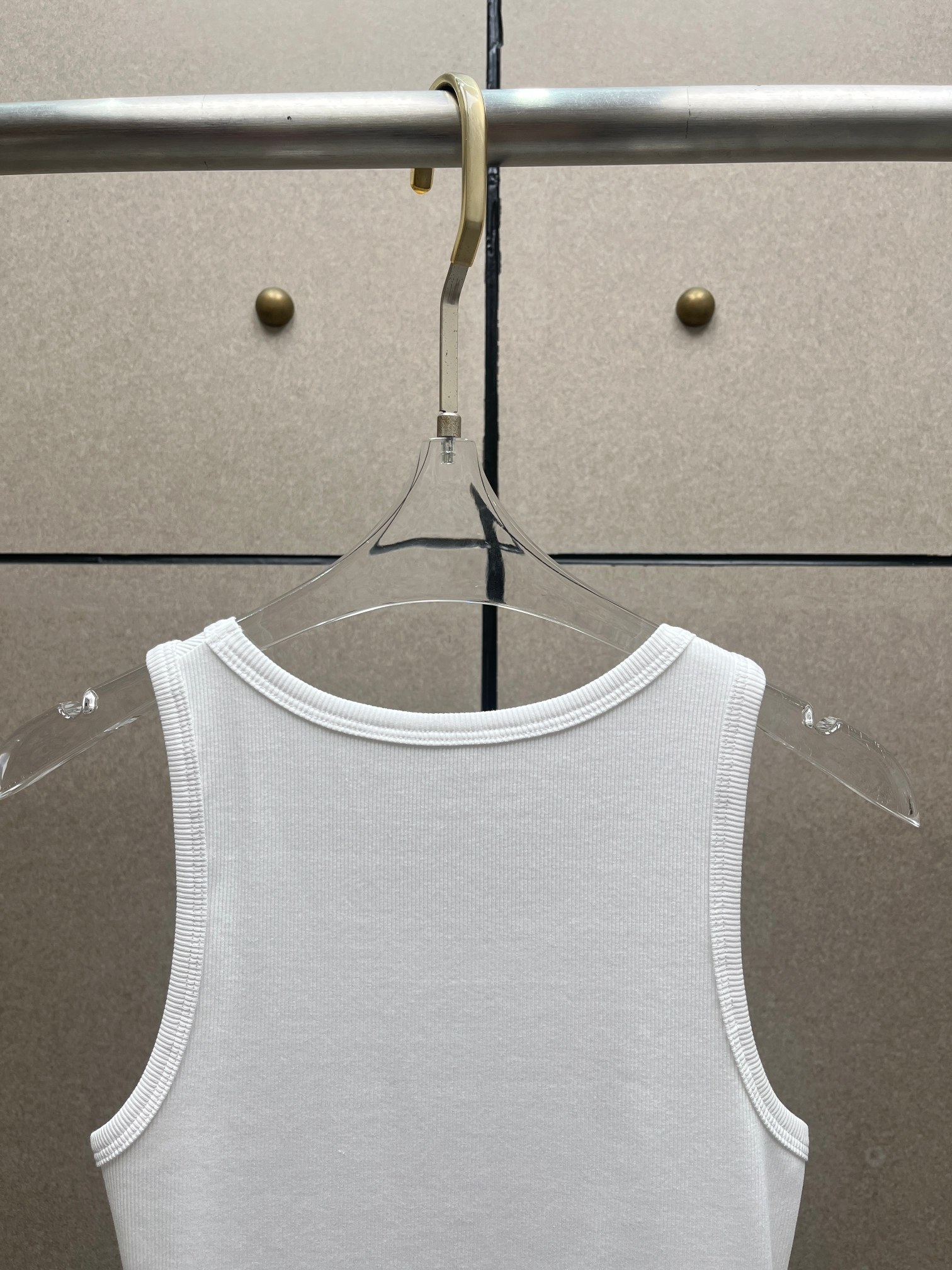 ❤️标志压褶螺纹背心！棉 两色 SML