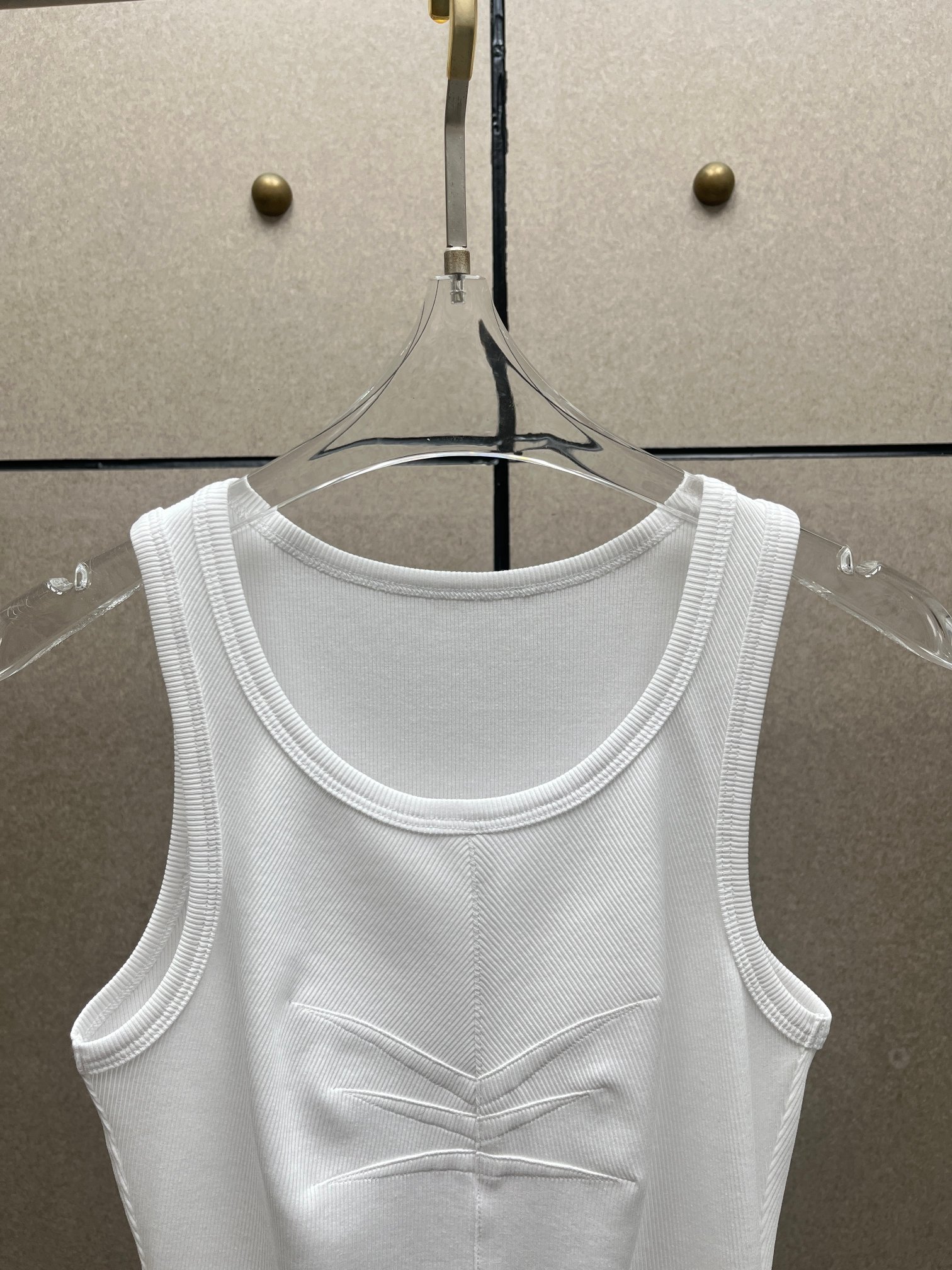 ❤️标志压褶螺纹背心！棉 两色 SML