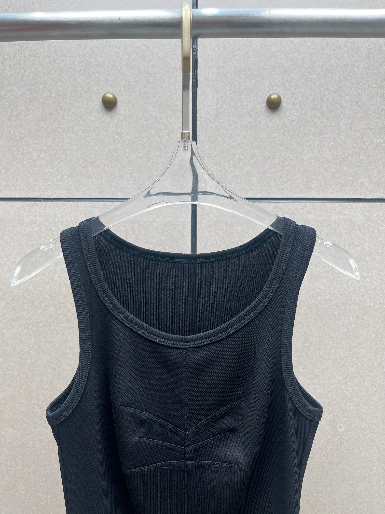 ❤️标志压褶螺纹背心！棉 两色 SML