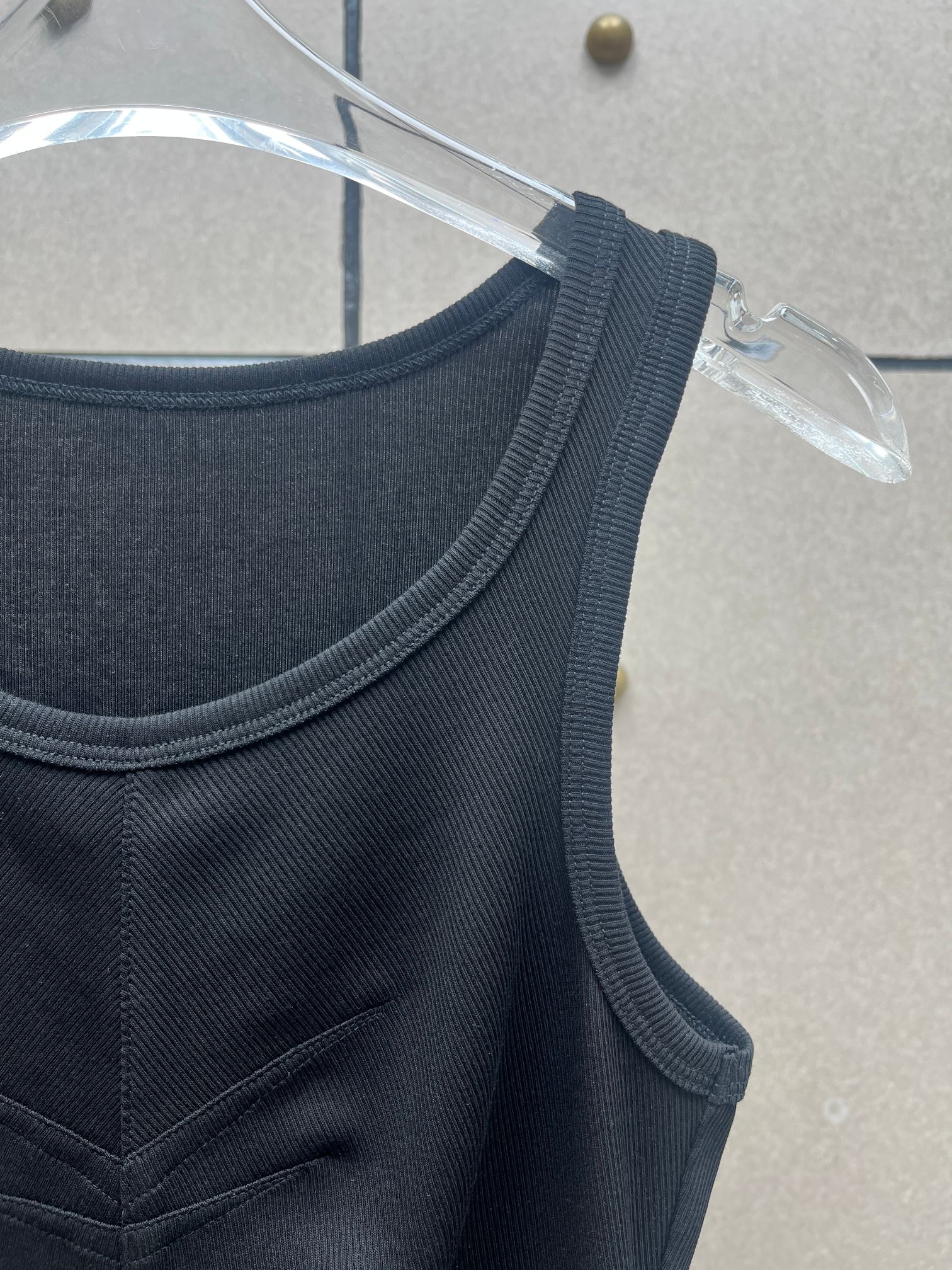 ❤️标志压褶螺纹背心！棉 两色 SML