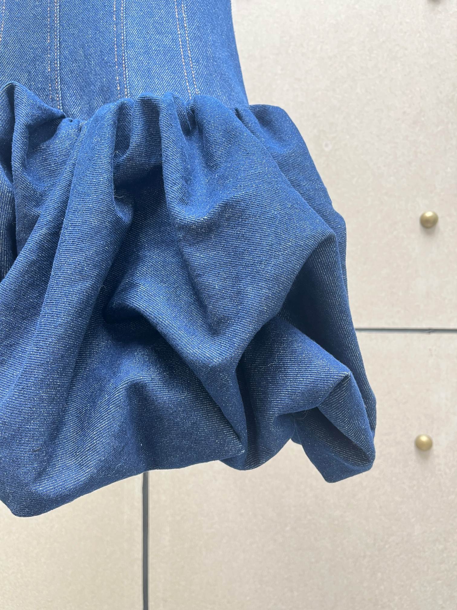 ❤️拼块牛仔花苞连衣裙！棉 SML