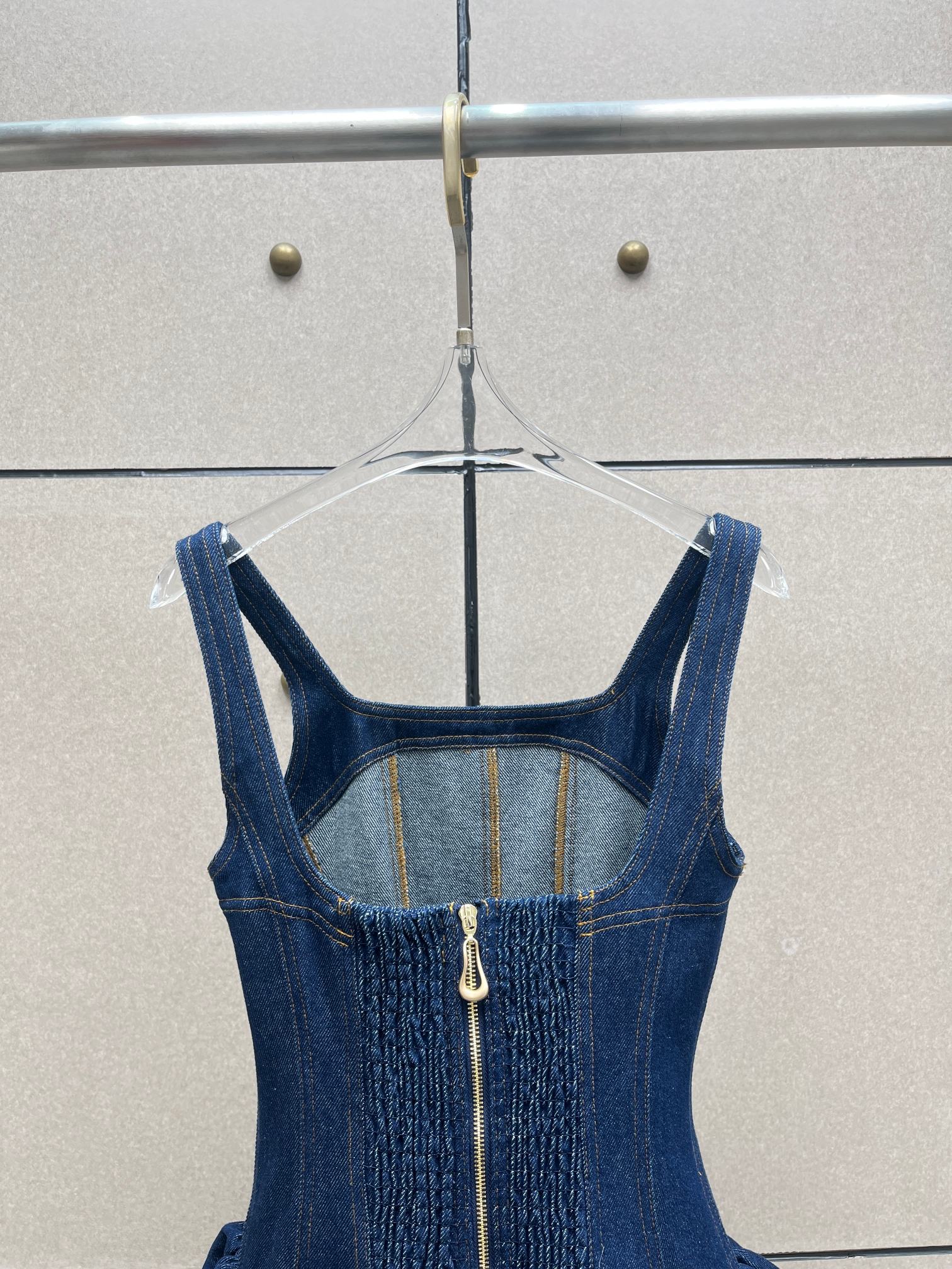 ❤️拼块牛仔花苞连衣裙！棉 SML