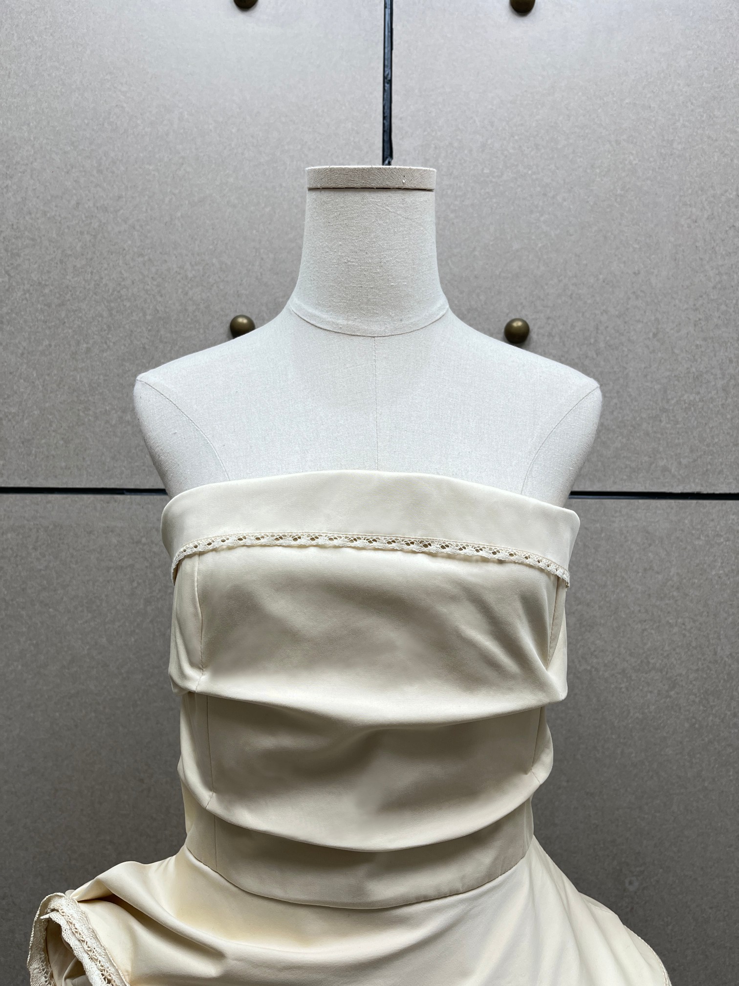 ❤️花边装饰立体裹胸连衣裙！棉 SML