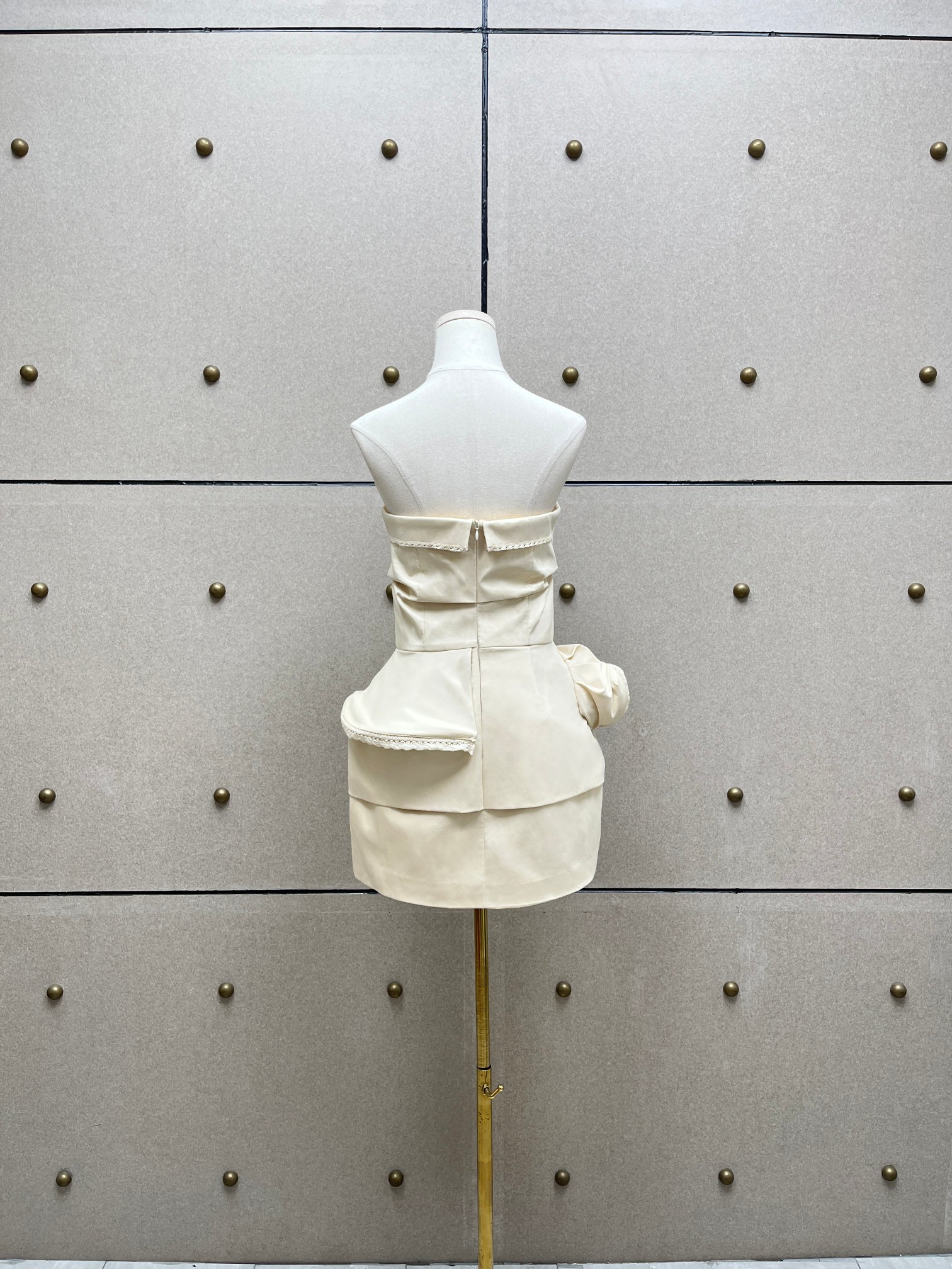 ❤️花边装饰立体裹胸连衣裙！棉 SML