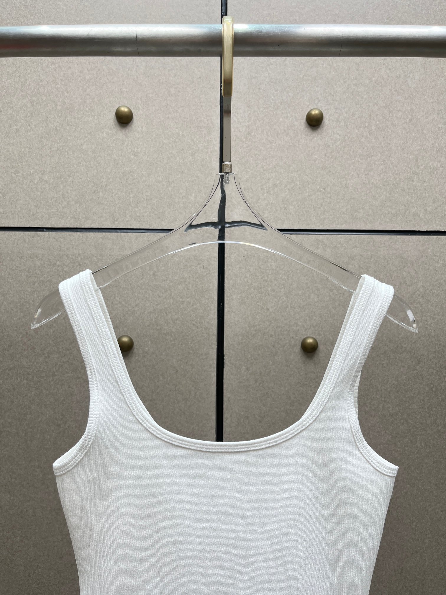 ❤️粉海豚印花烫钻螺纹背心！棉 SML