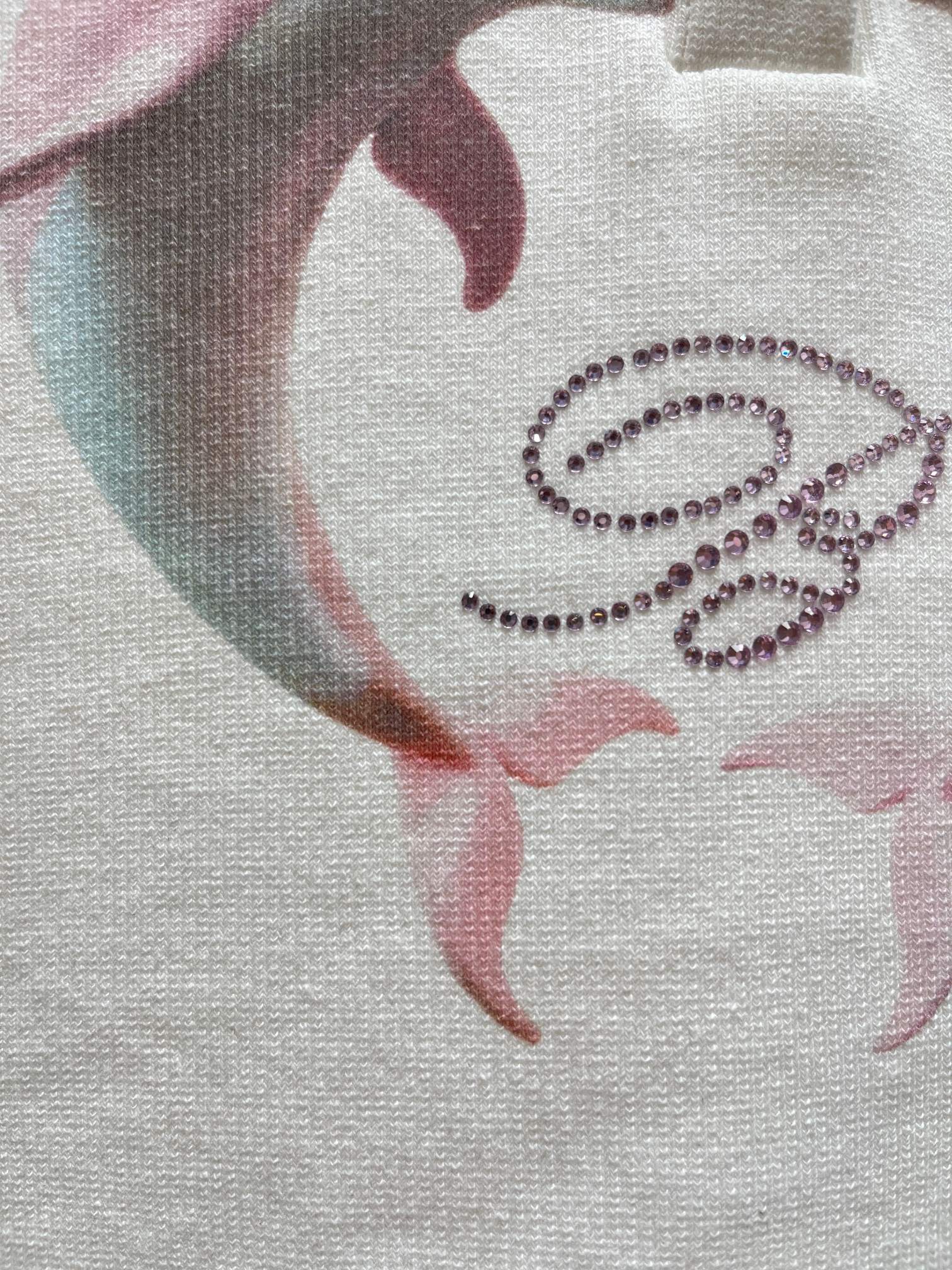 ❤️粉海豚印花烫钻螺纹背心！棉 SML