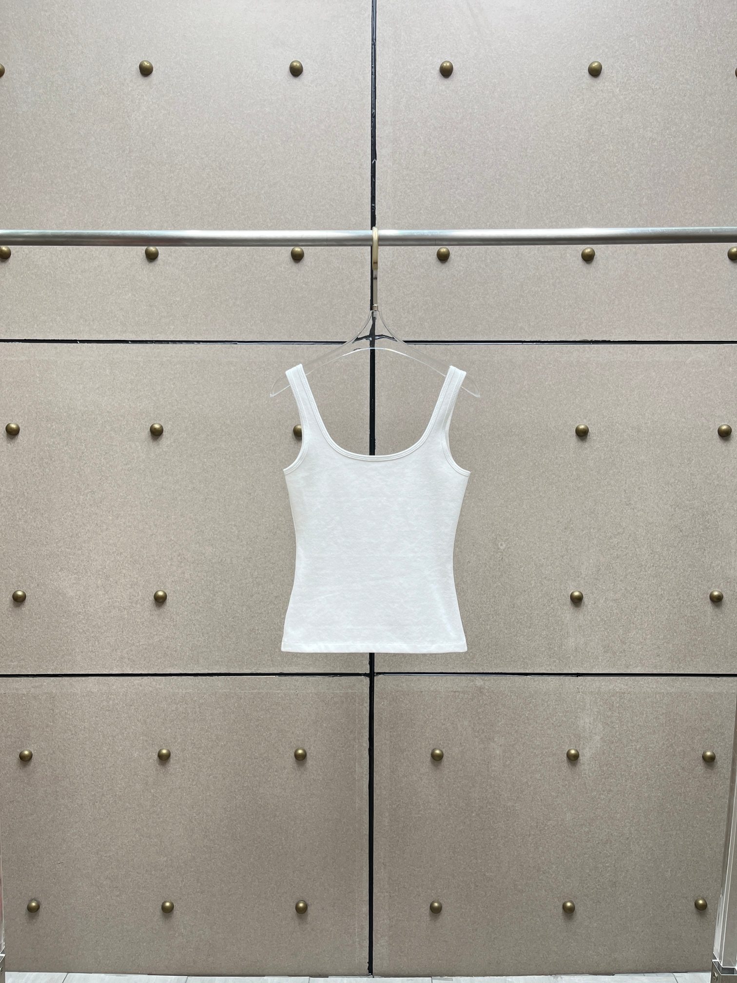 ❤️粉海豚印花烫钻螺纹背心！棉 SML