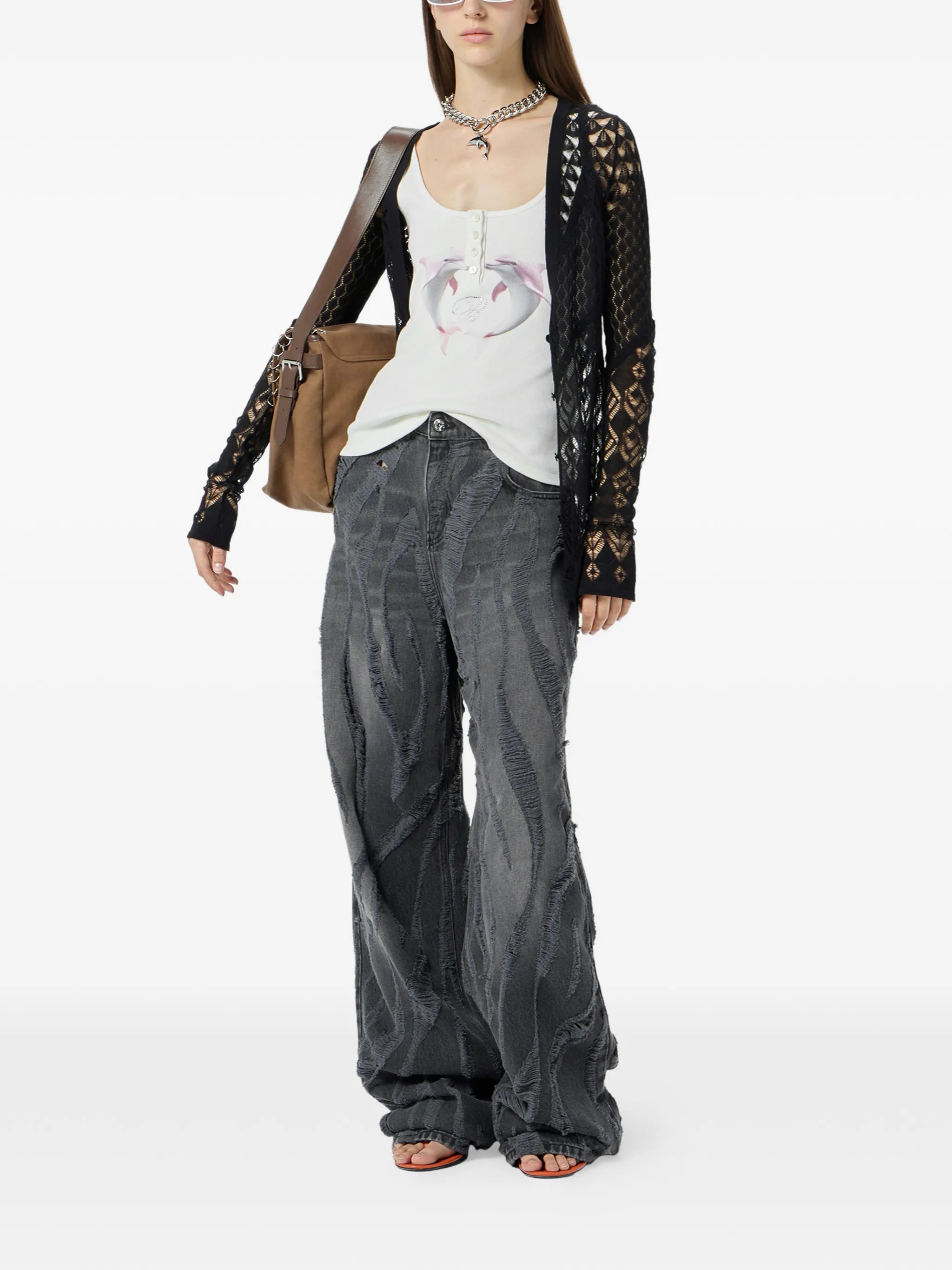 ❤️粉海豚印花烫钻螺纹背心！棉 SML