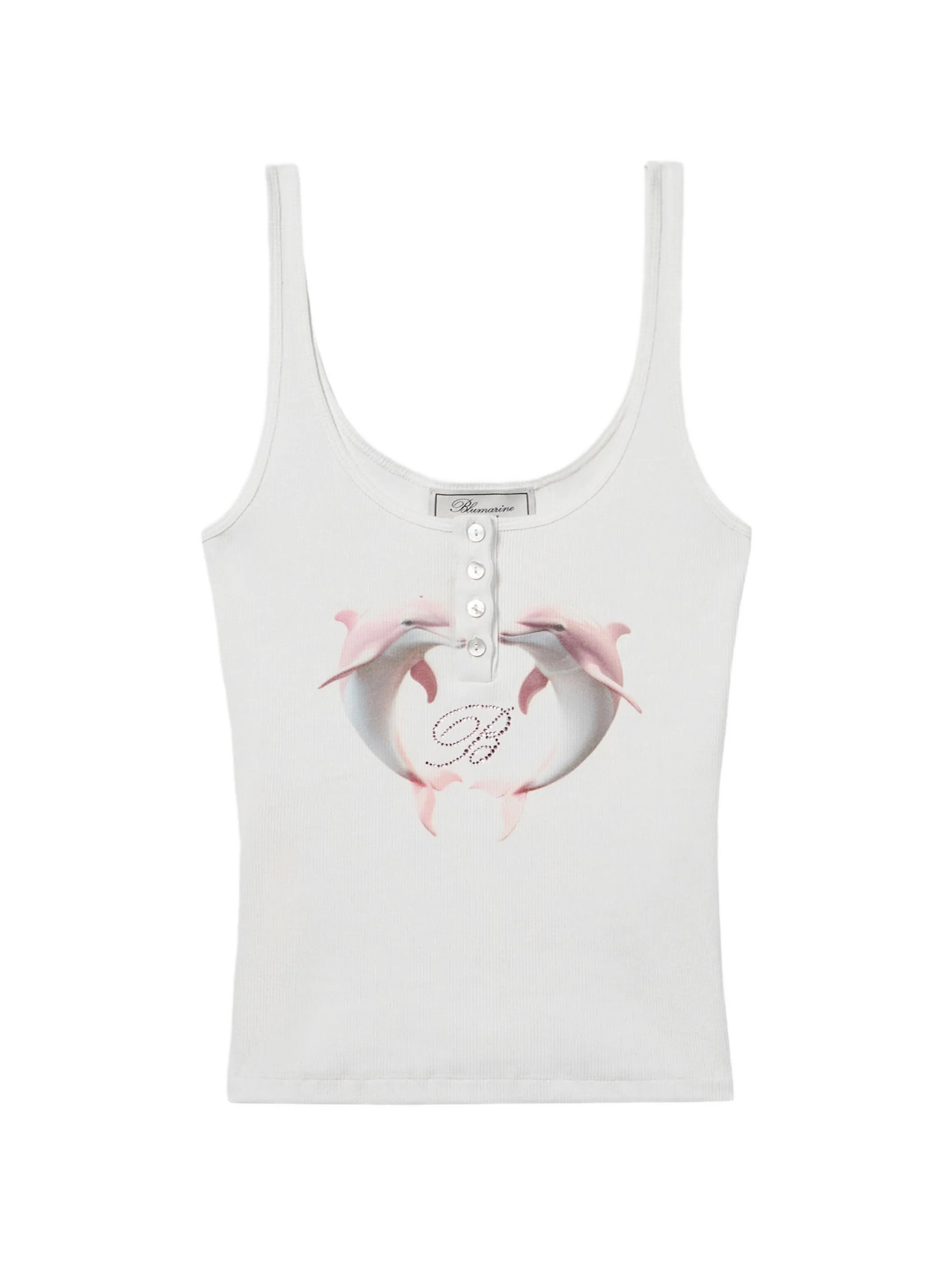 NO:751987,Pink dolphin print hot rhinestone thread vest!  Cotton SML,,19860909粉海豚印花烫钻螺纹背心！棉 SML,,,Women's clothing