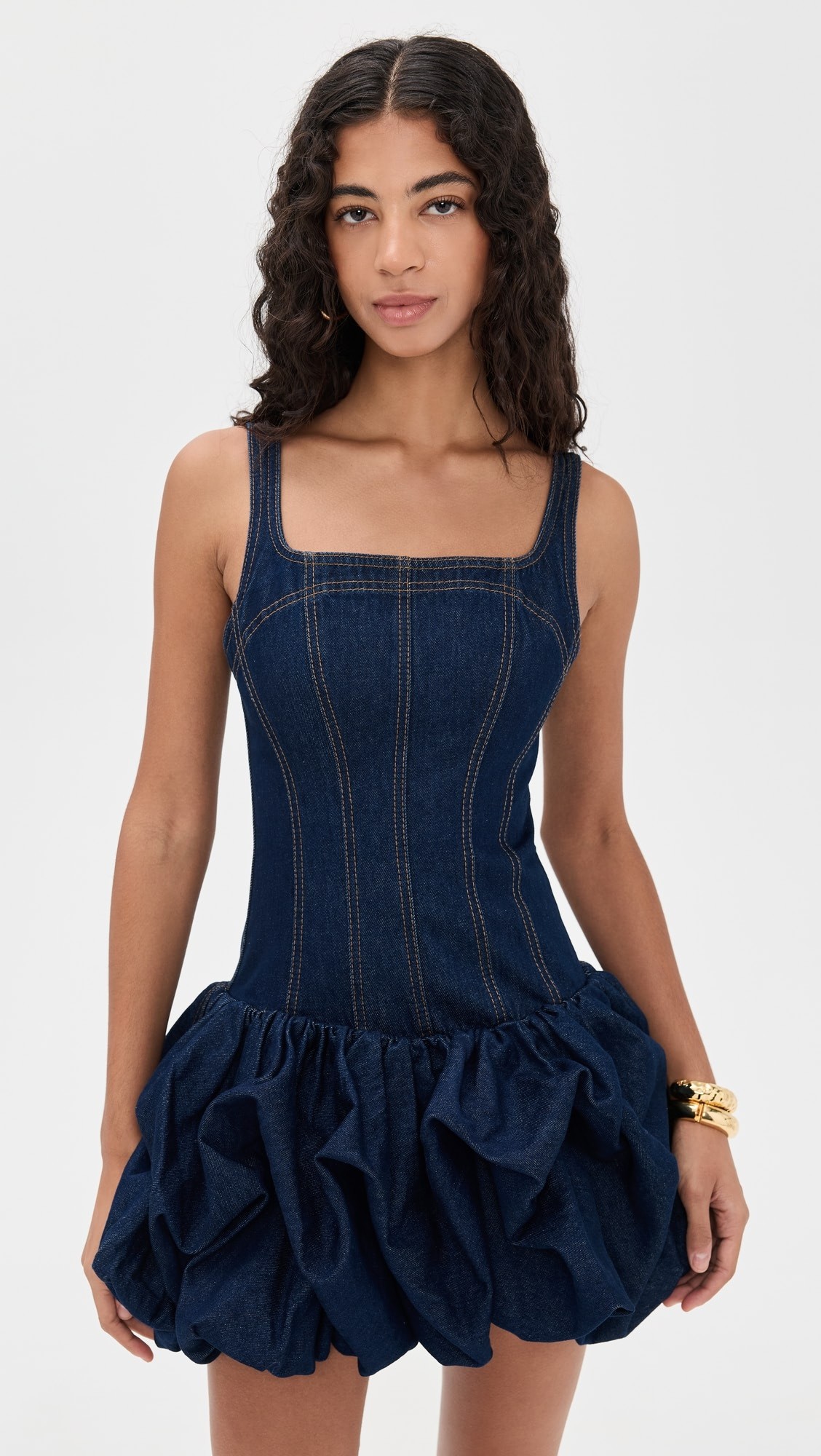 ❤️拼块牛仔花苞连衣裙！棉 SML