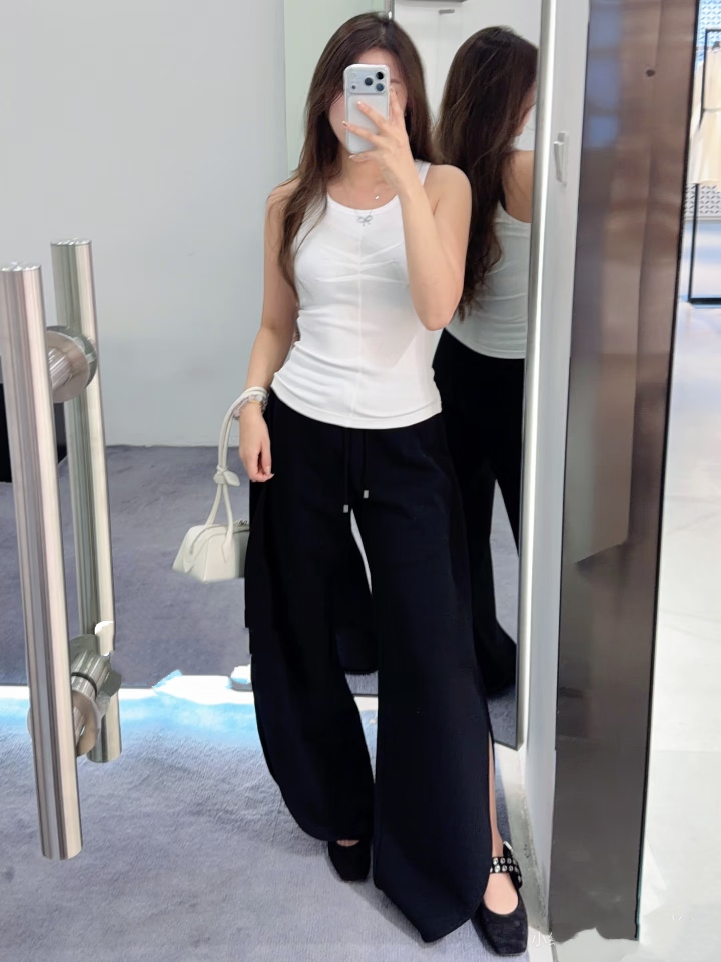 ❤️标志压褶螺纹背心！棉 两色 SML