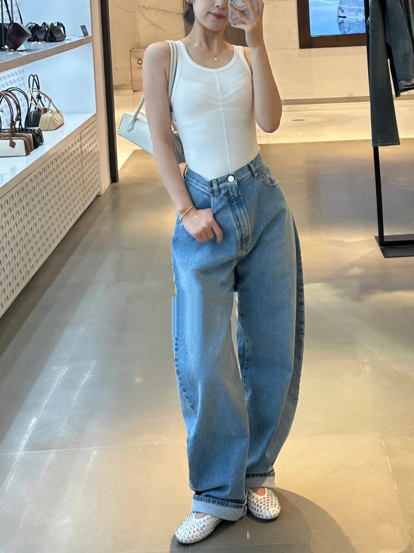 ❤️标志压褶螺纹背心！棉 两色 SML