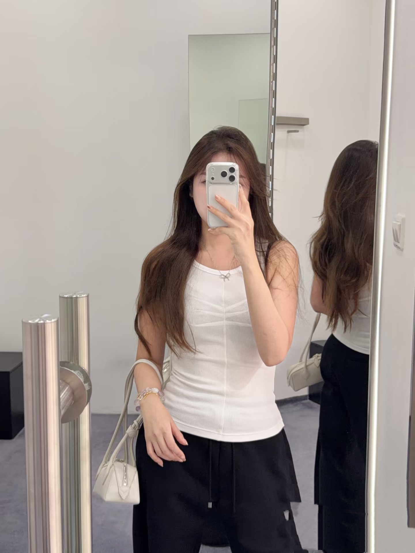 ❤️标志压褶螺纹背心！棉 两色 SML