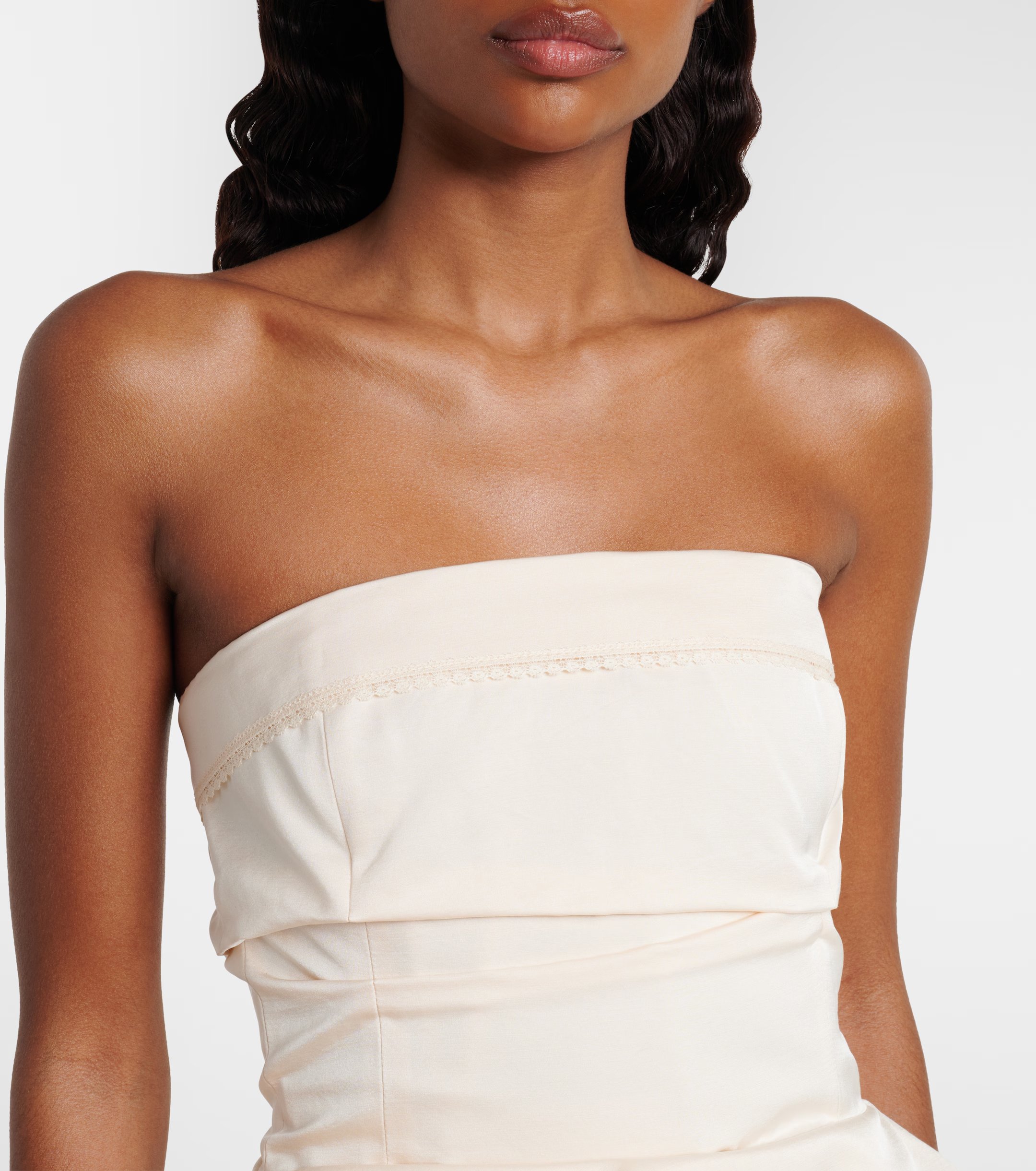 ❤️花边装饰立体裹胸连衣裙！棉 SML