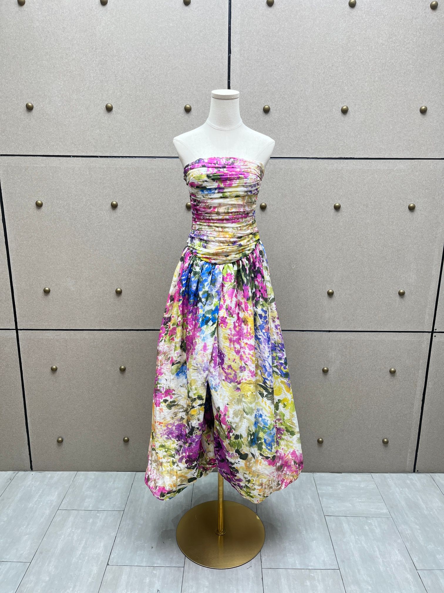 ❤️天丝亚麻混纺印花连衣裙！天丝亚麻 SML