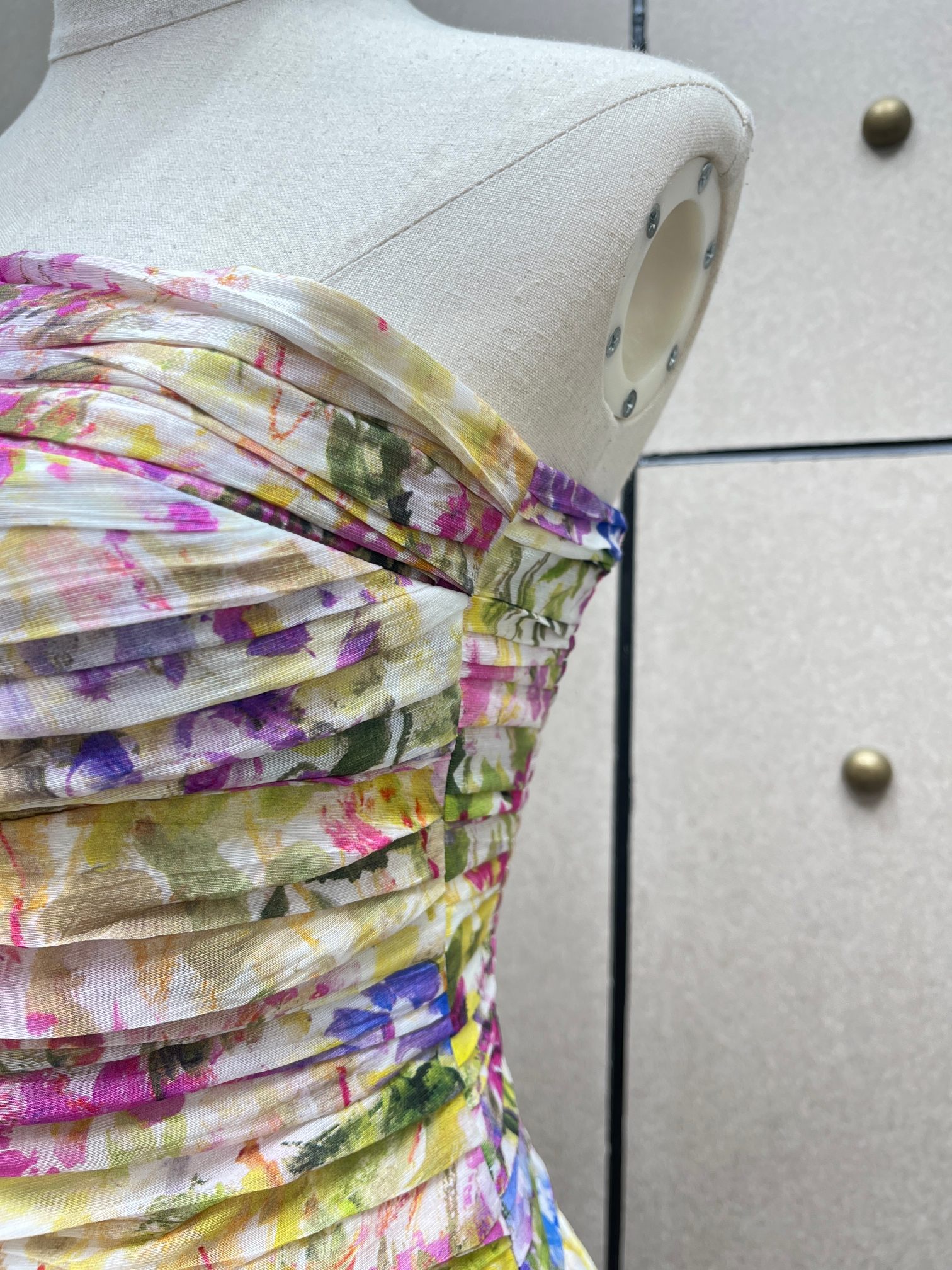 ❤️天丝亚麻混纺印花连衣裙！天丝亚麻 SML