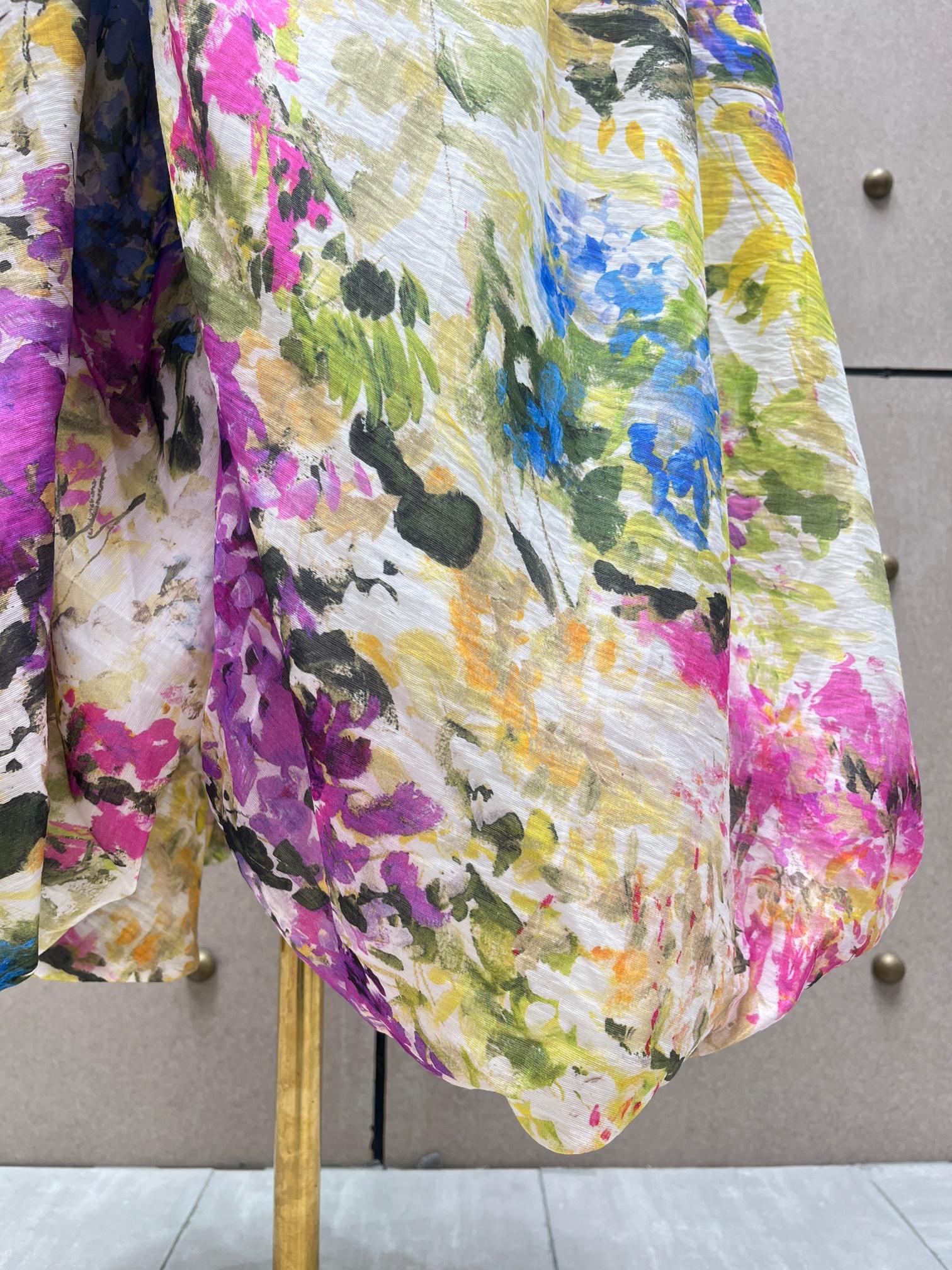 ❤️天丝亚麻混纺印花连衣裙！天丝亚麻 SML