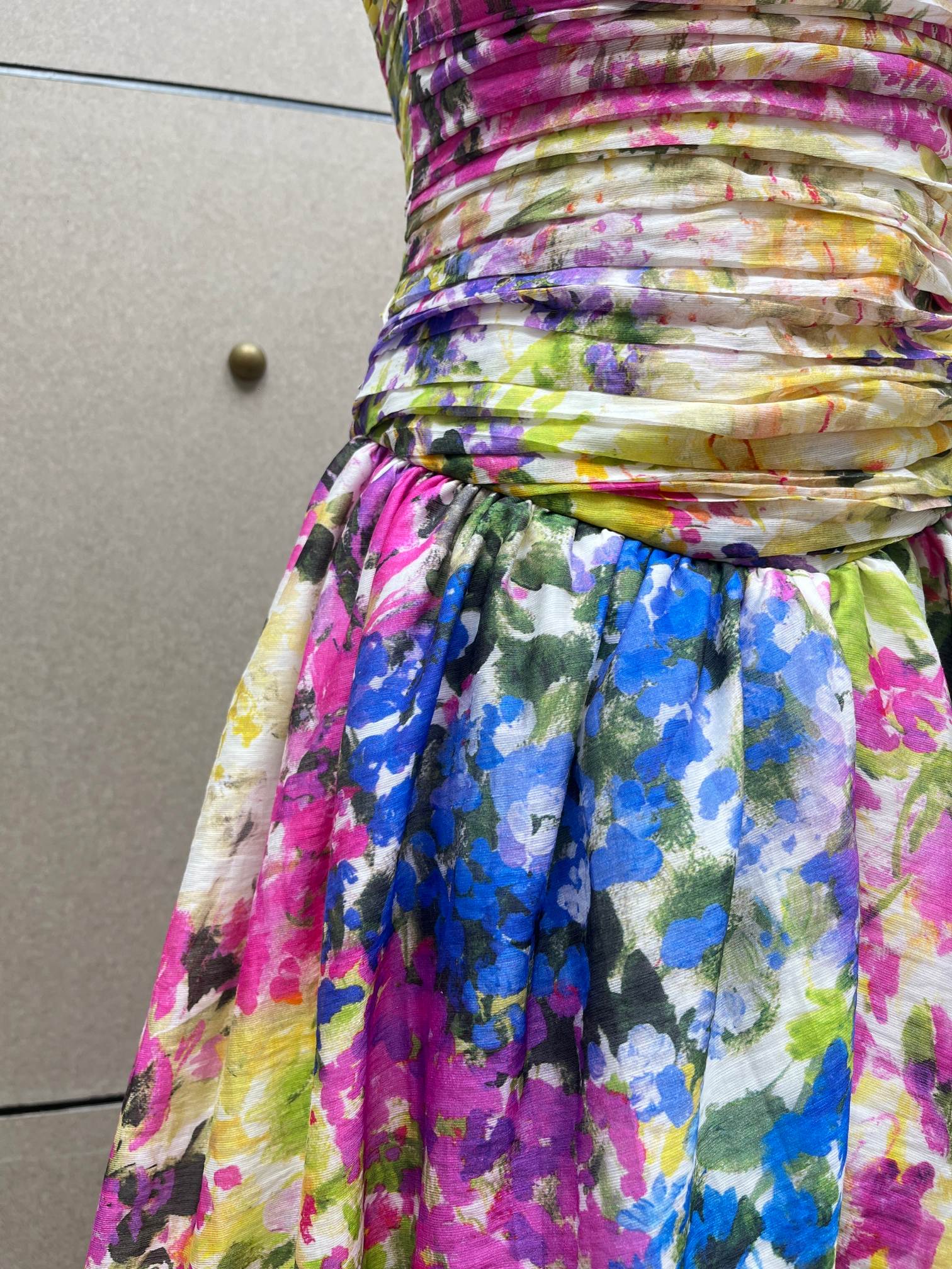 ❤️天丝亚麻混纺印花连衣裙！天丝亚麻 SML