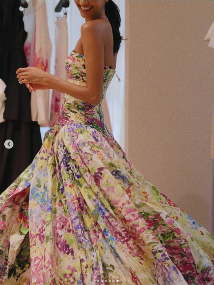 ❤️天丝亚麻混纺印花连衣裙！天丝亚麻 SML