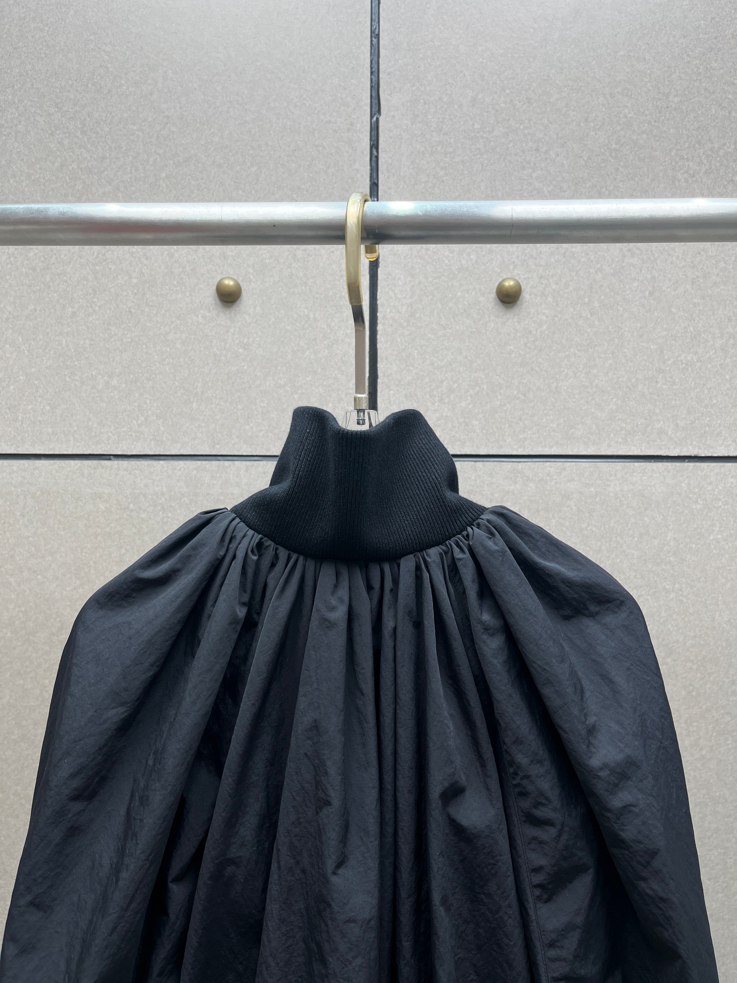 ❤️螺纹拼接褶皱夹克外套！尼龙 SML