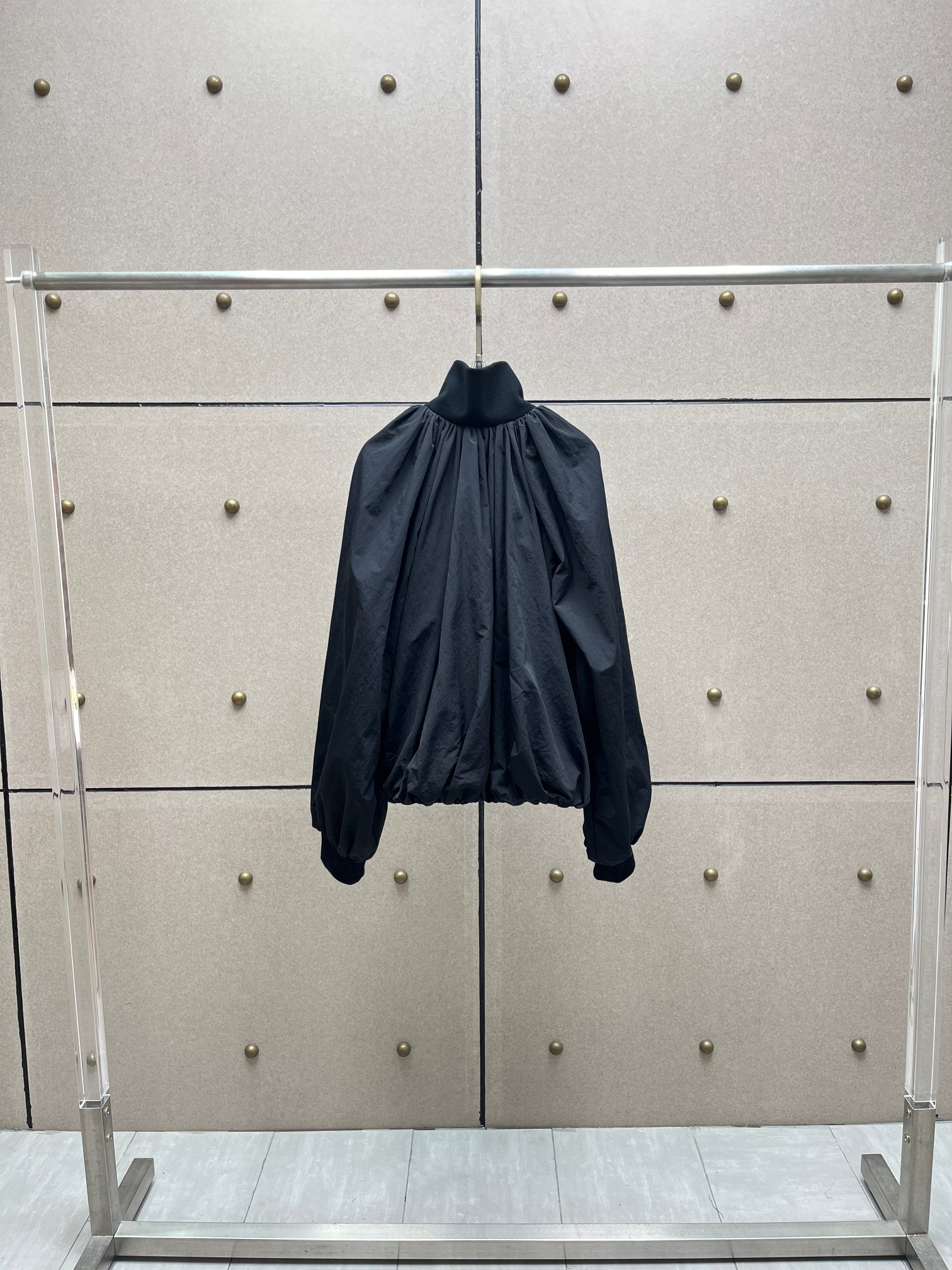 ❤️螺纹拼接褶皱夹克外套！尼龙 SML