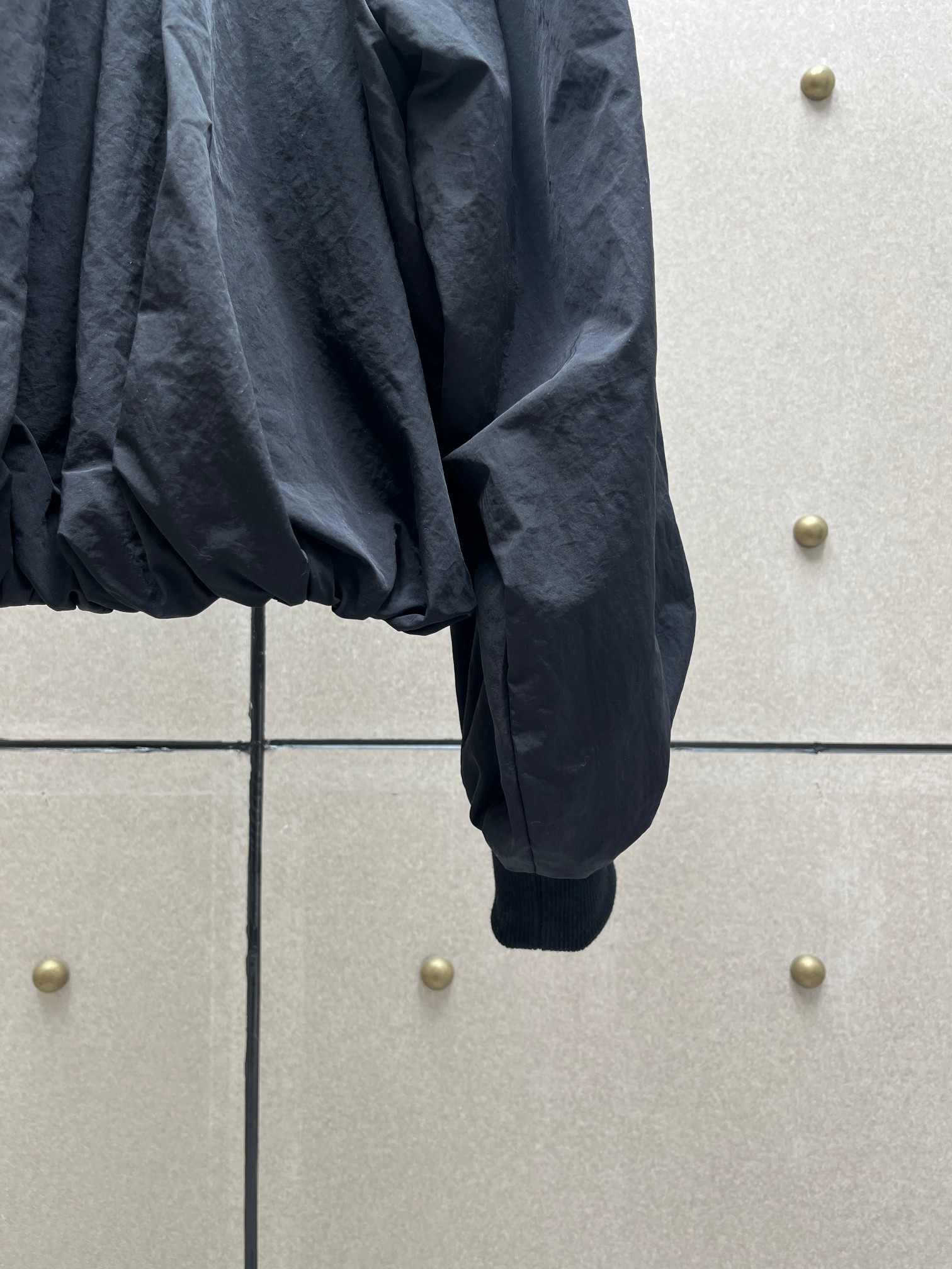 ❤️螺纹拼接褶皱夹克外套！尼龙 SML