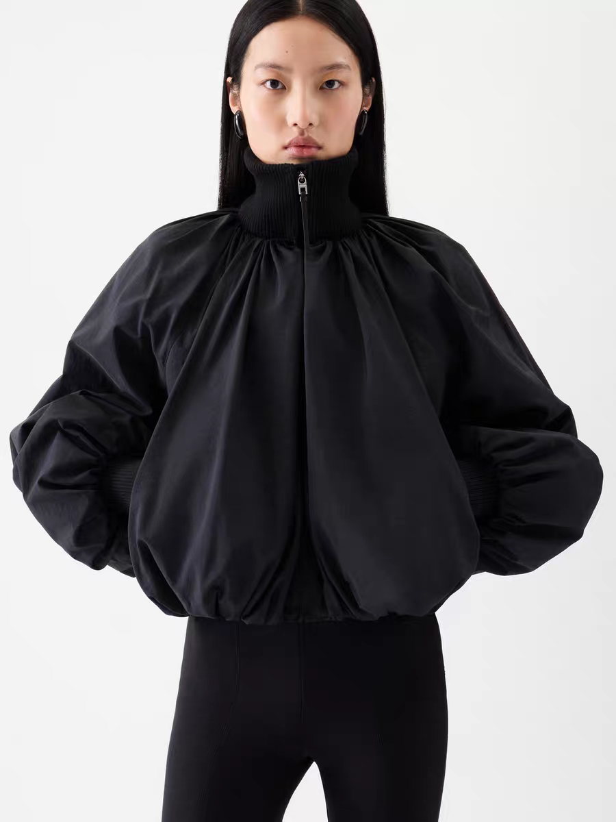 NO:740728,Threaded pleated jacket!  Nylon SML,,jackets & coats,jackets & coats,19860909螺纹拼接褶皱夹克外套！尼龙 SML,,jackets & coats,jackets & coats,,Women's clothing