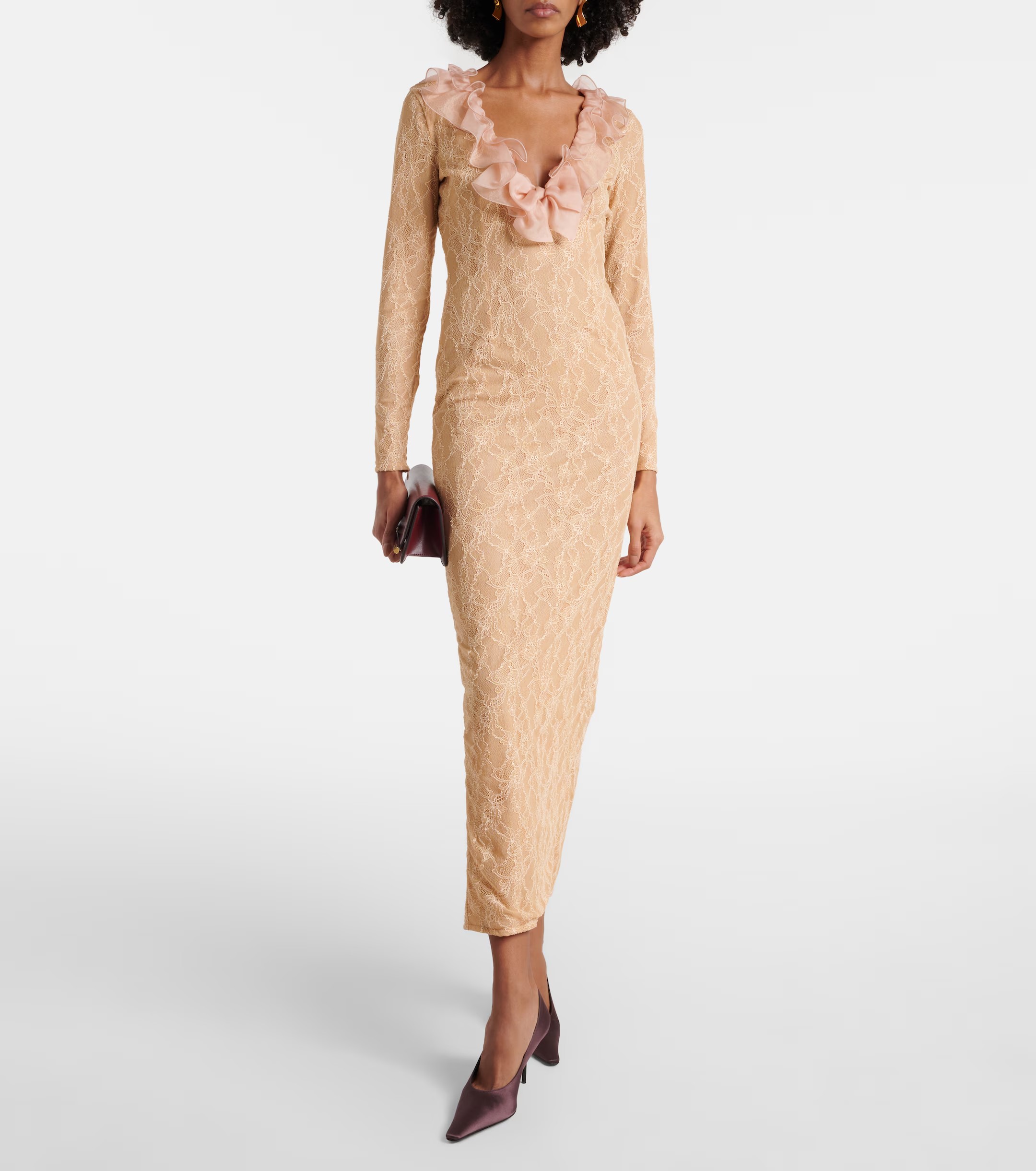 ❤️染色纱领蕾丝连衣裙！两色 SML