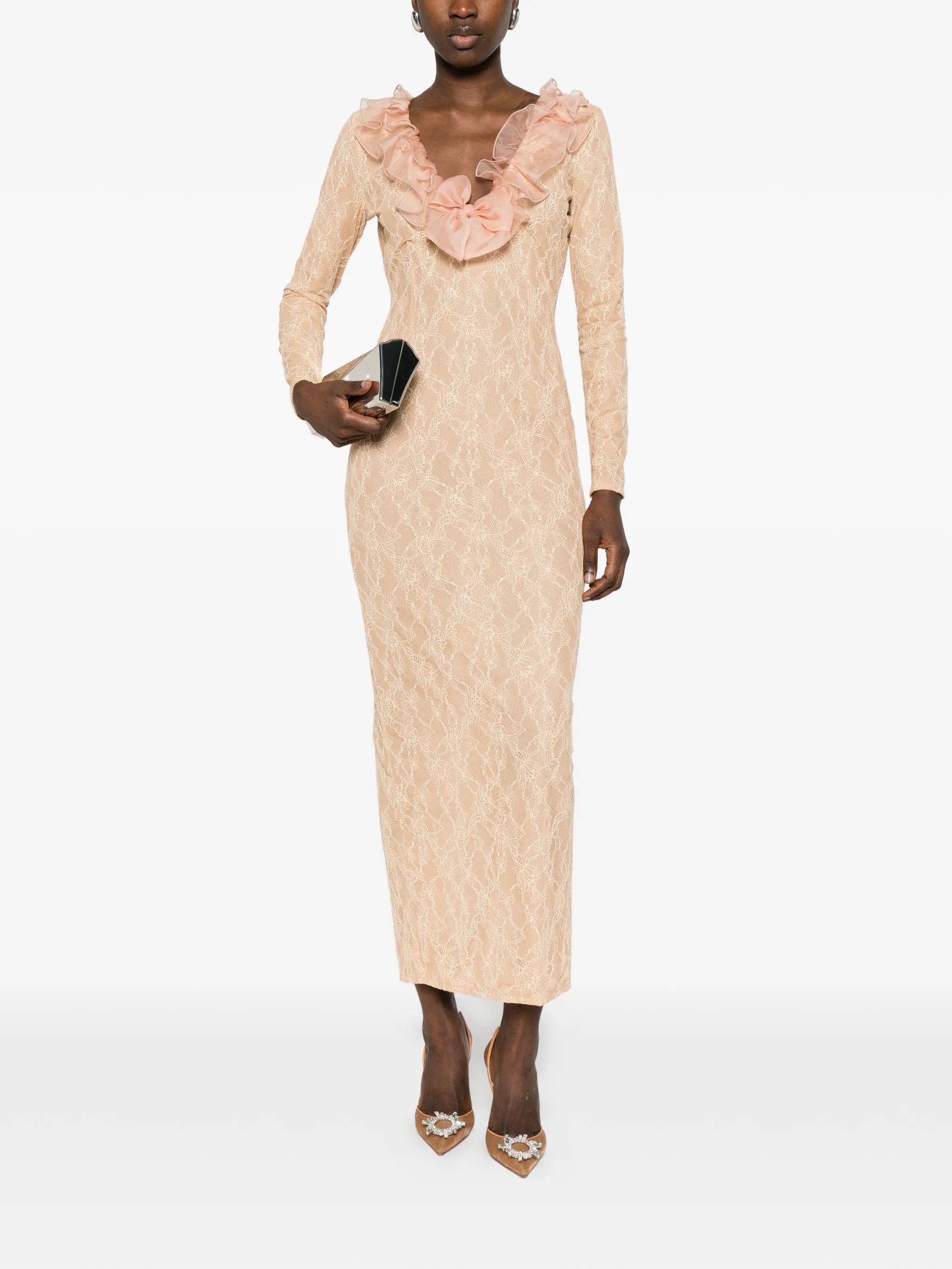 ❤️染色纱领蕾丝连衣裙！两色 SML