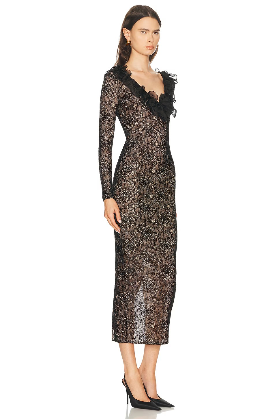 ❤️染色纱领蕾丝连衣裙！两色 SML