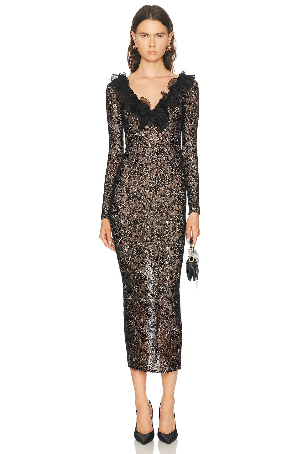 ❤️染色纱领蕾丝连衣裙！两色 SML