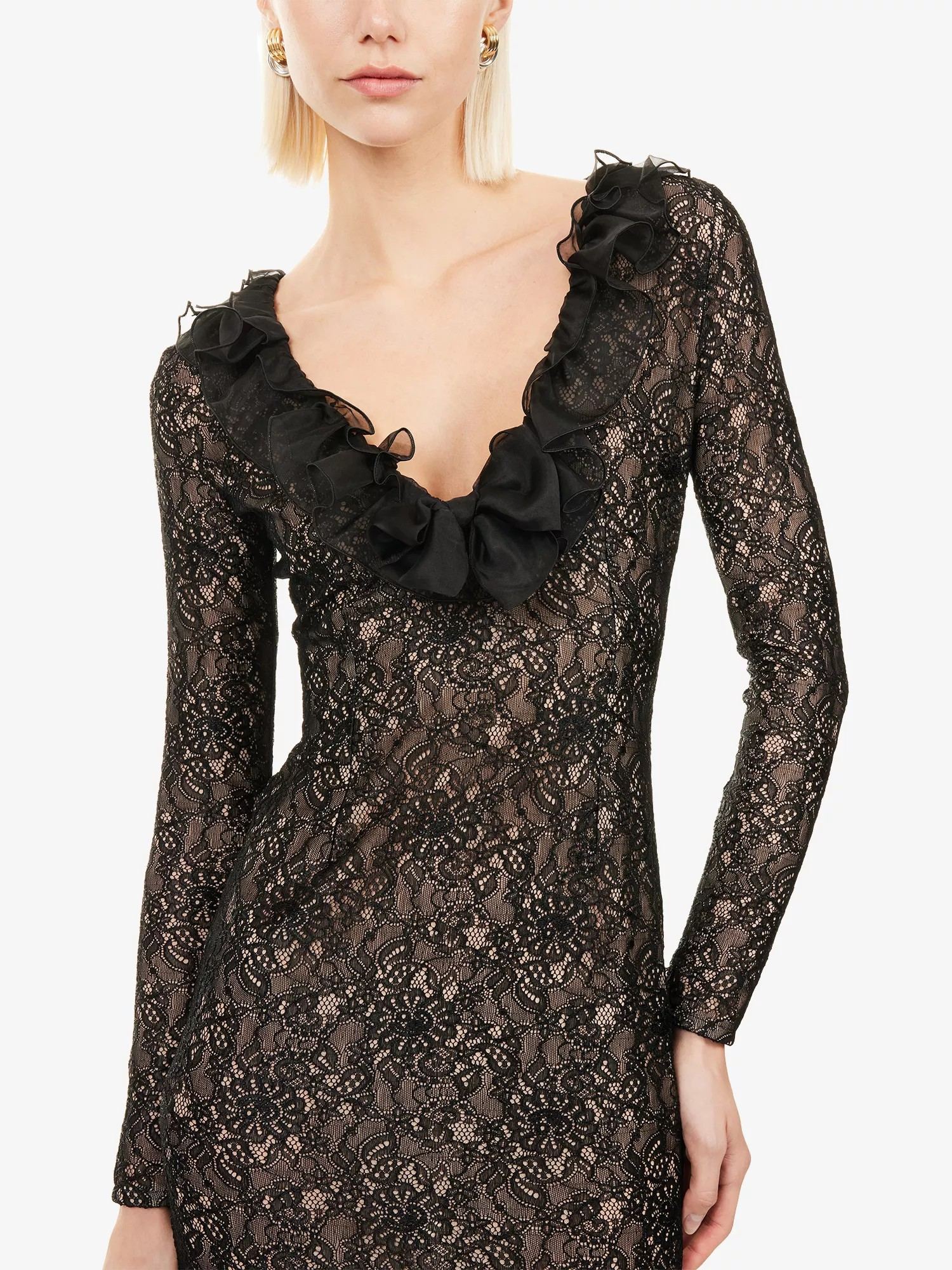 ❤️染色纱领蕾丝连衣裙！两色 SML