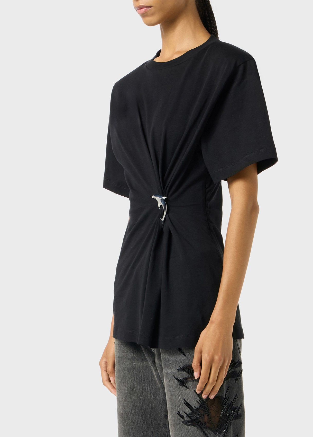 ❤️海豚收褶T恤！棉 两色 SML