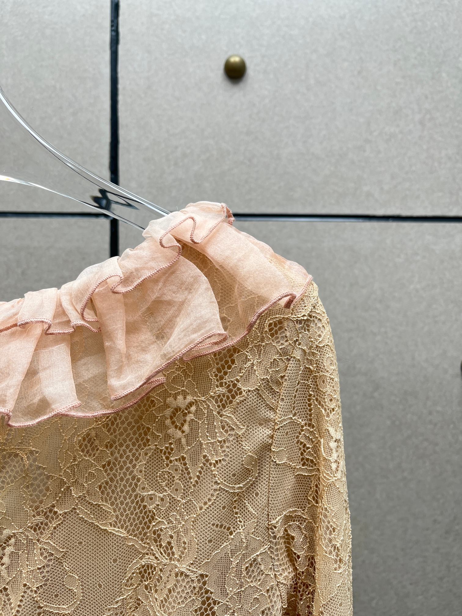 ❤️染色纱领蕾丝连衣裙！两色 SML