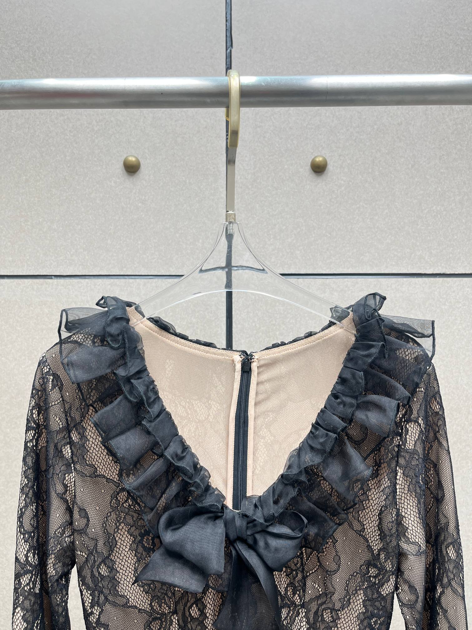 ❤️染色纱领蕾丝连衣裙！两色 SML