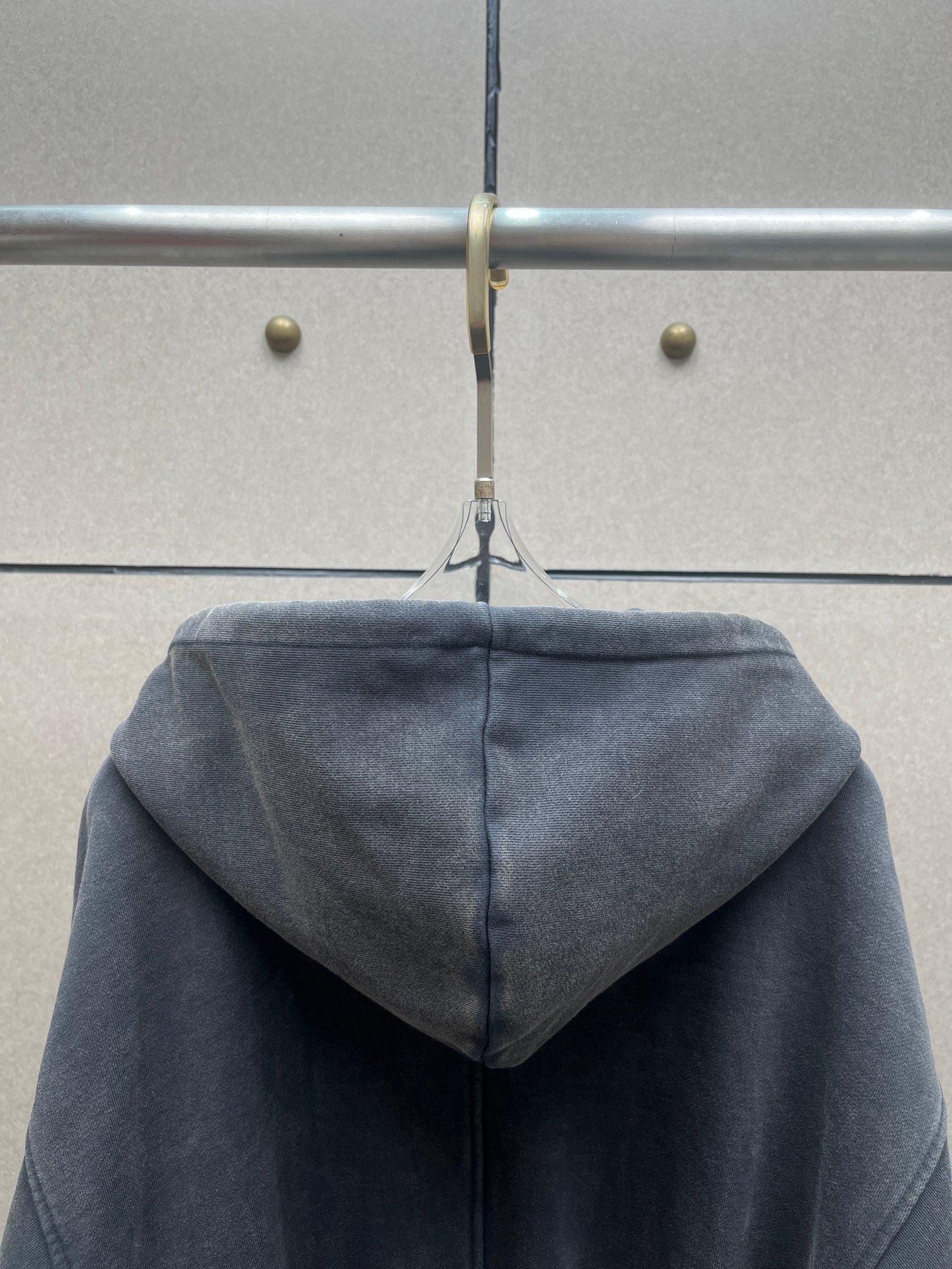 ❤️连帽拉链重效洗卫衣外套！棉 黑灰色 SML