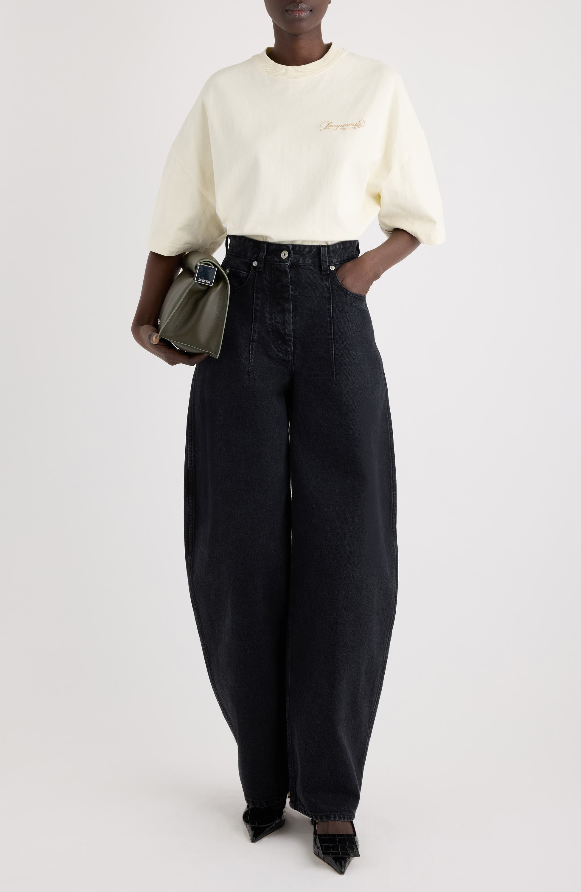 ❤️刺绣标志牛仔长裤！棉 SML