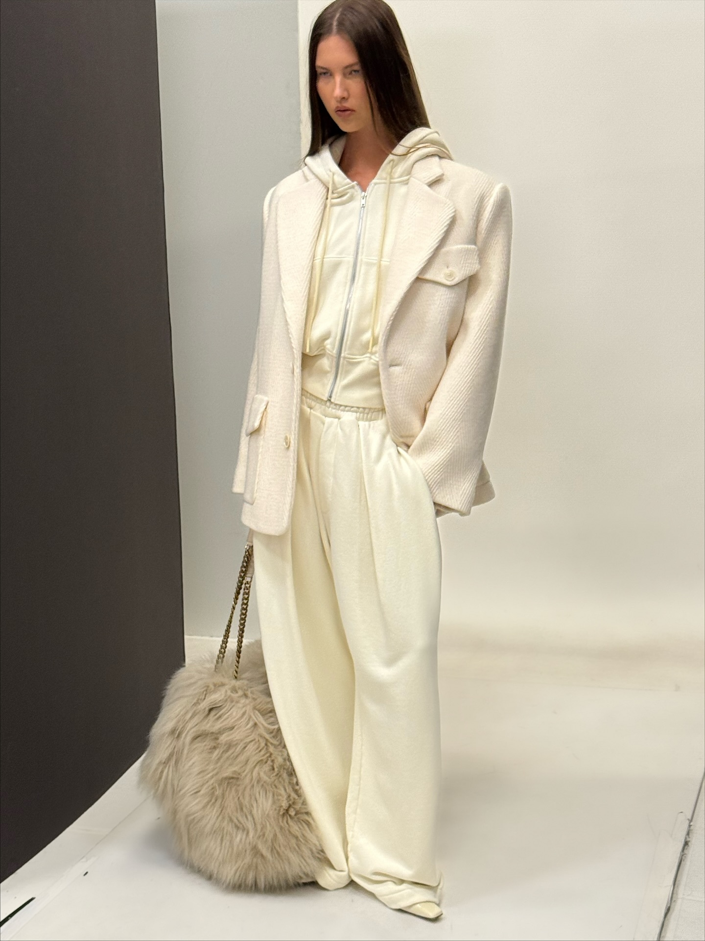 ❤️连帽拉链卫衣外套！棉 白 SML