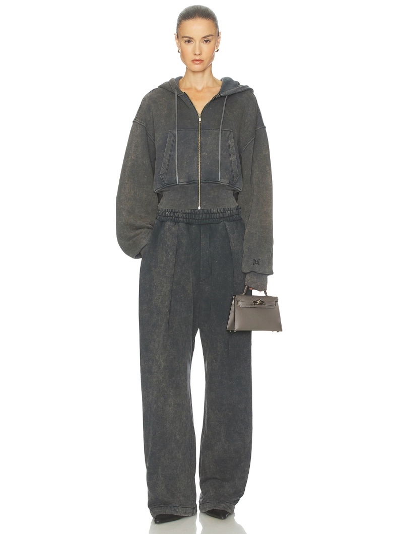 ❤️重效洗橡筋腰卫裤！棉 黑灰色 SML