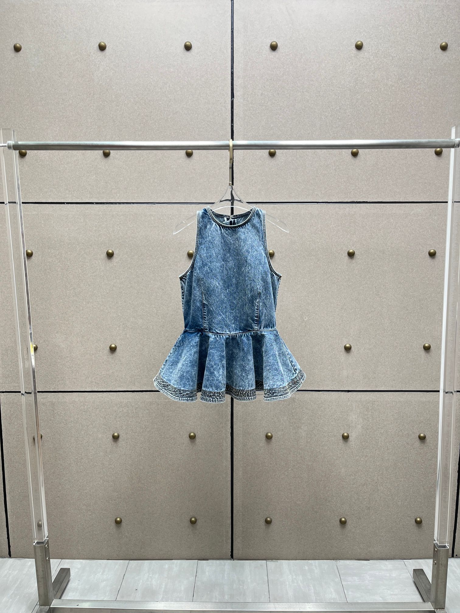 ❤️车线雪花牛仔无袖上衣！棉 SML