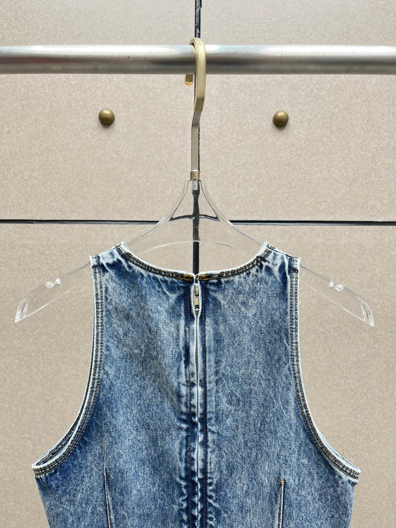 ❤️车线雪花牛仔无袖上衣！棉 SML