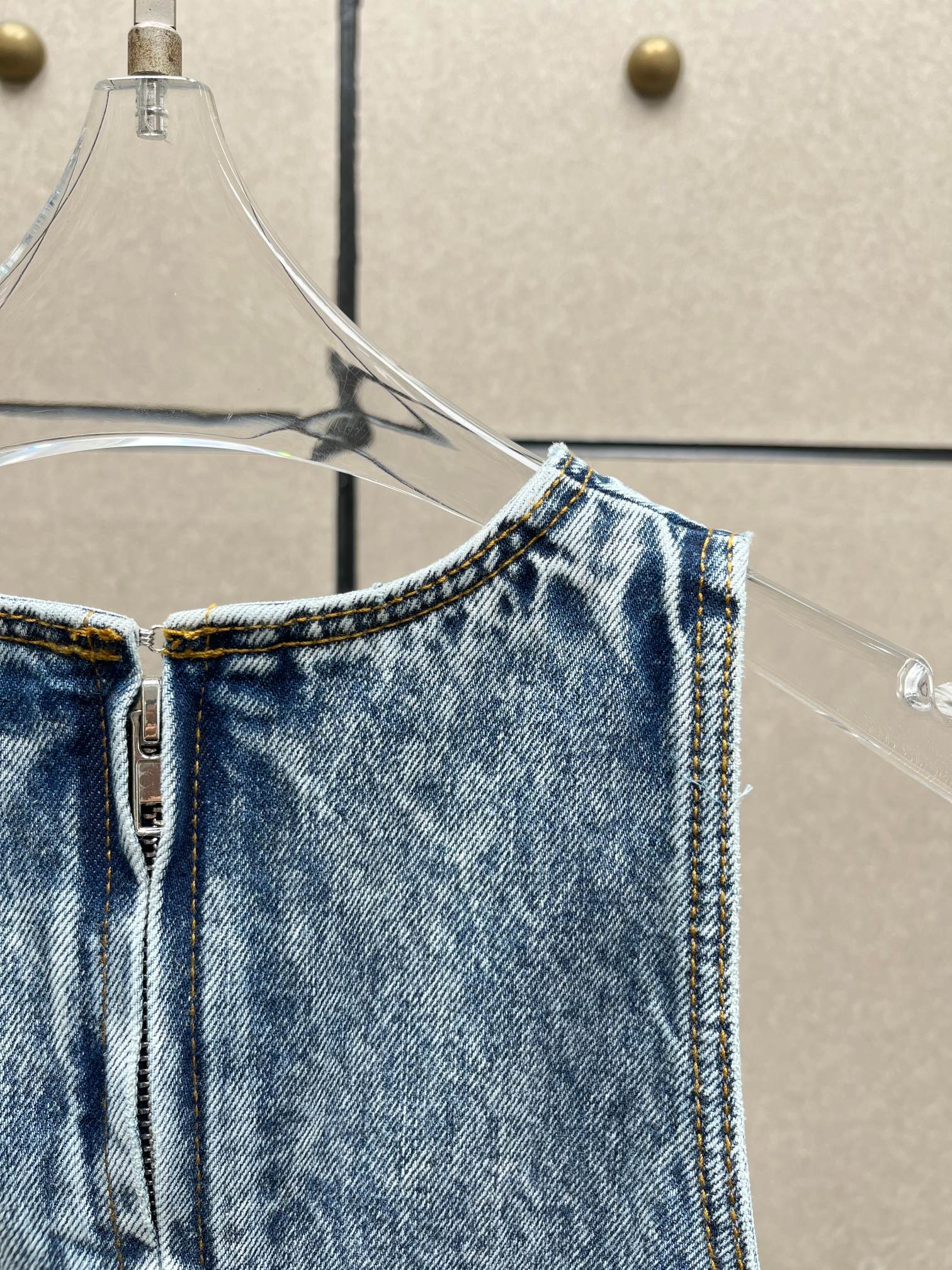 ❤️车线雪花牛仔无袖上衣！棉 SML