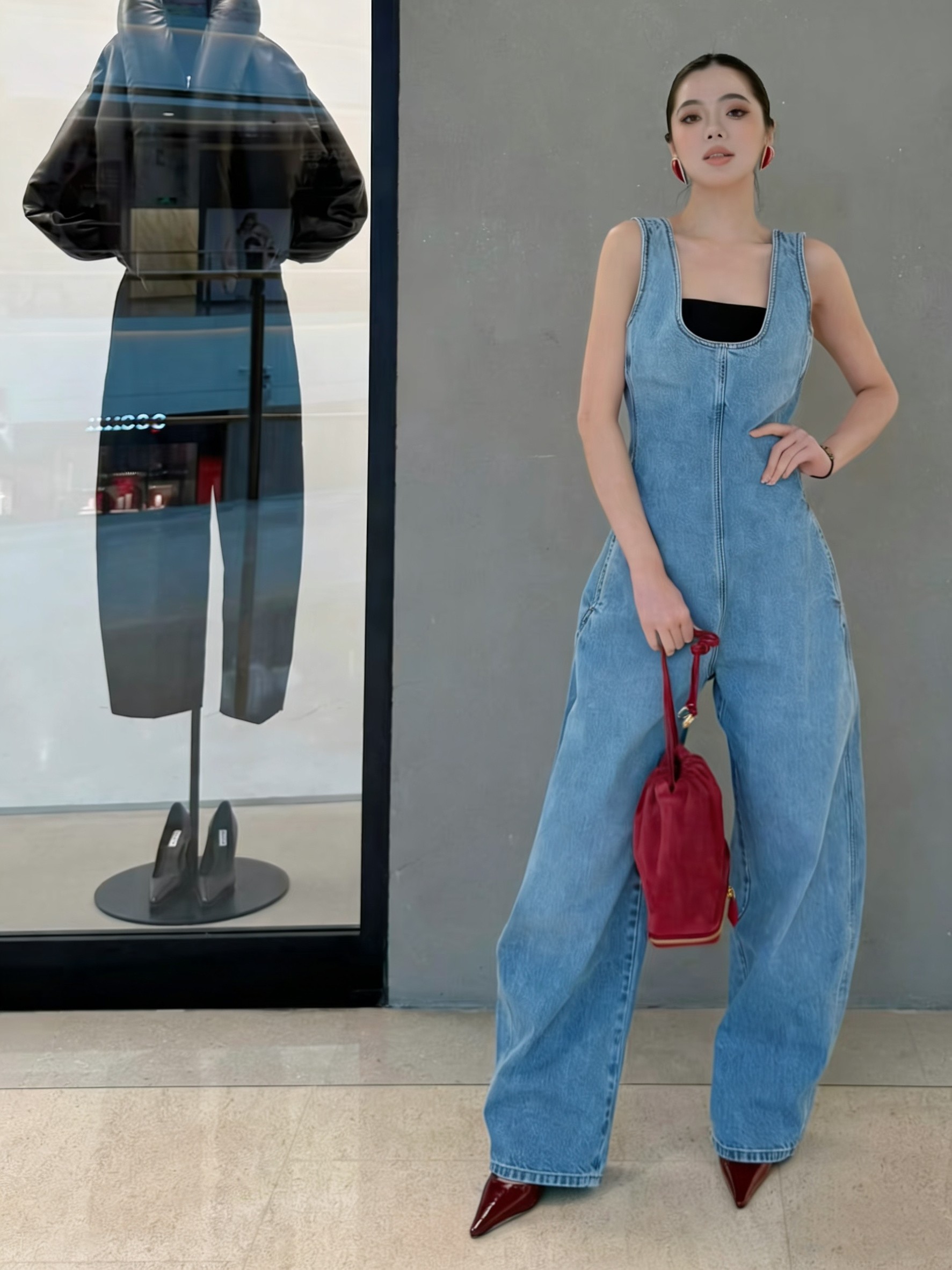 ❤️洗水牛仔背带裤！棉 SML