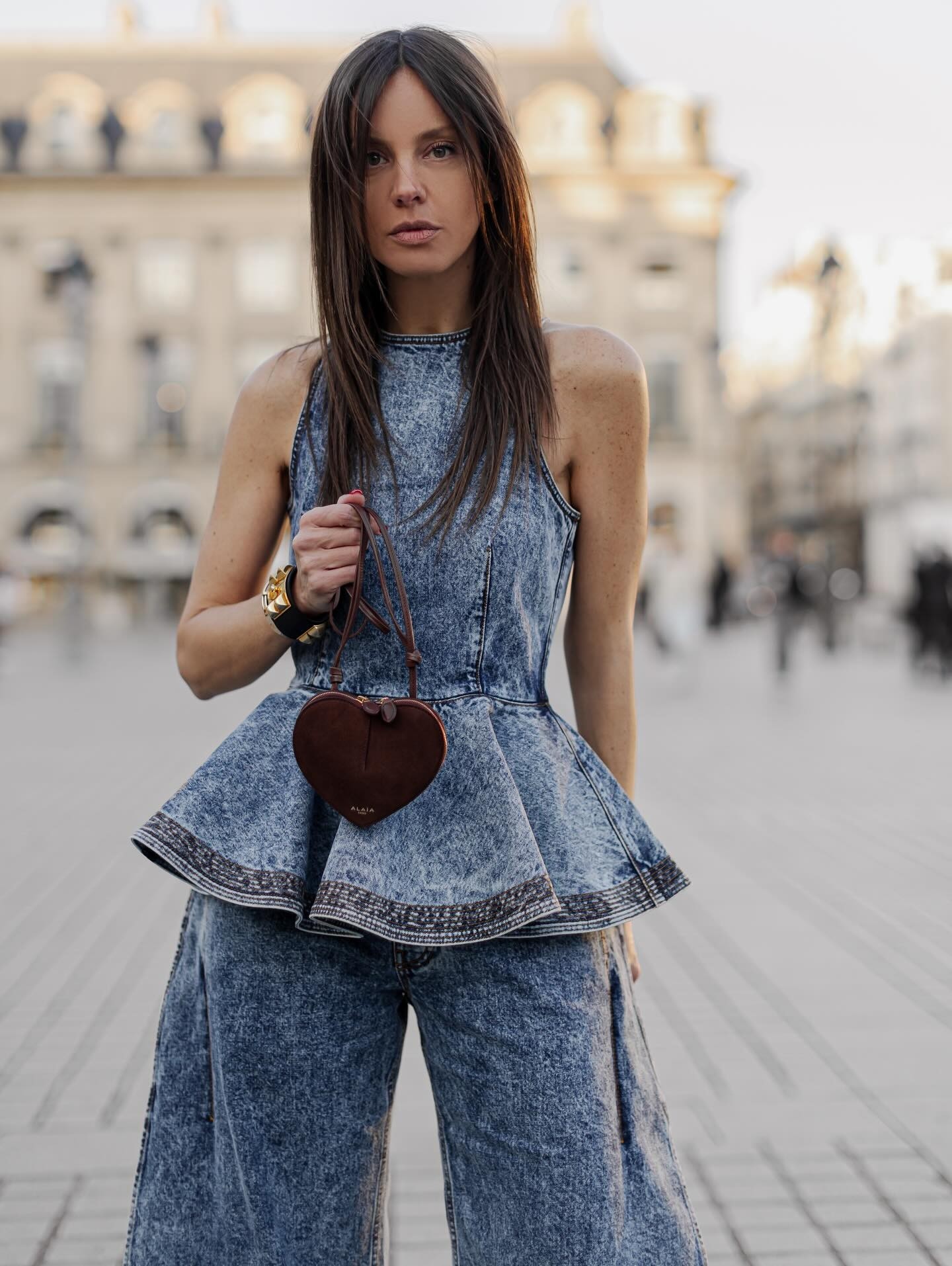 ❤️车线雪花牛仔无袖上衣！棉 SML