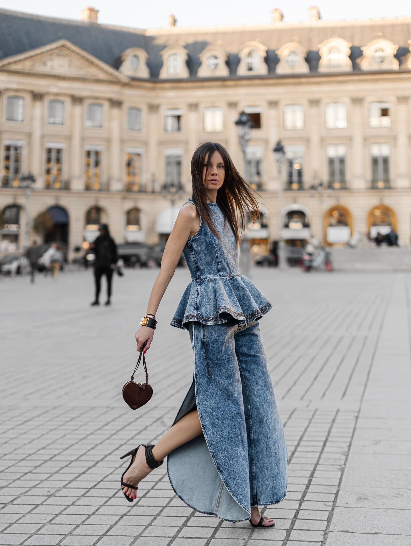 ❤️车线雪花牛仔无袖上衣！棉 SML